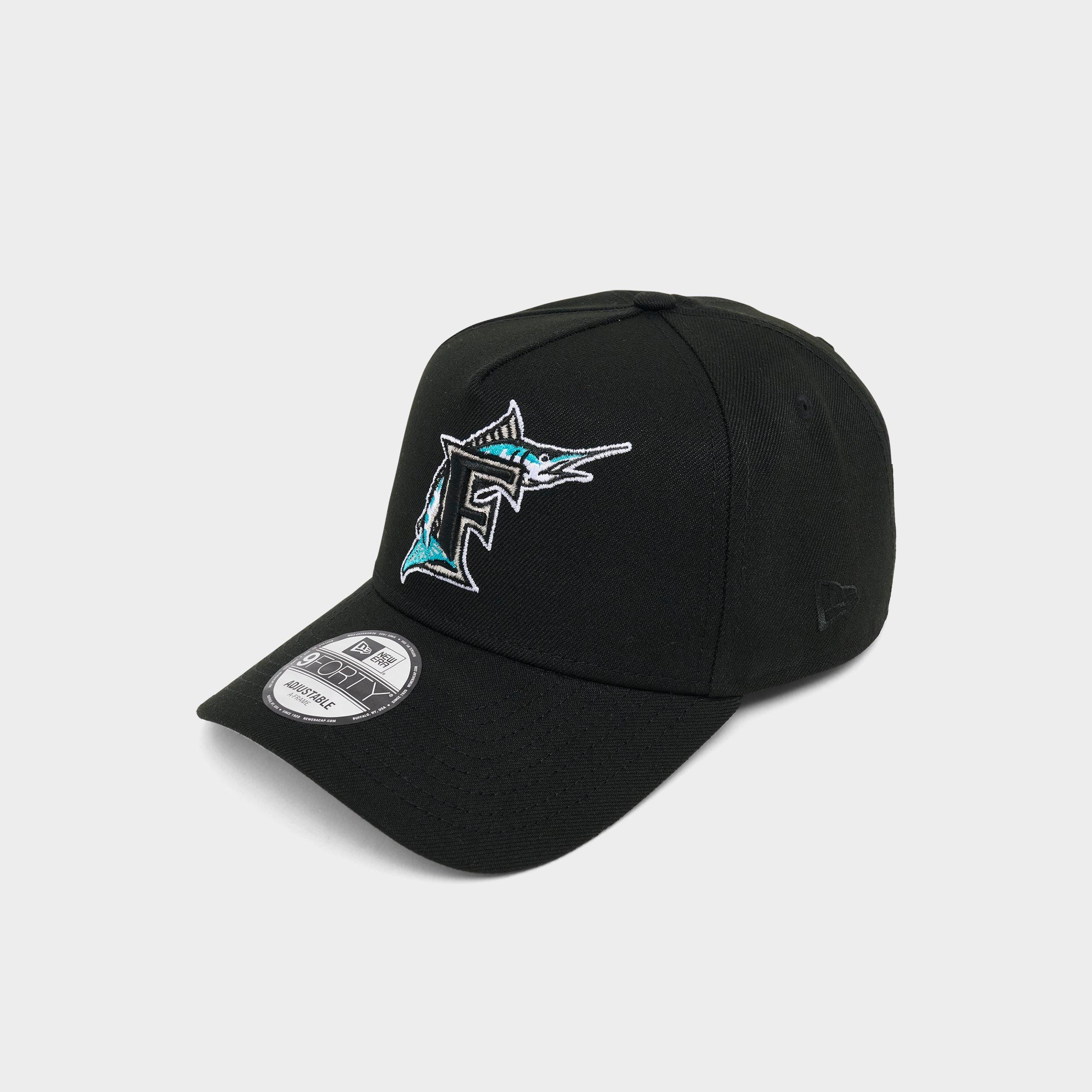 New Era Florida Marlins MLB Dual Tone 9FORTY A-Frame Snapback Hat in Black