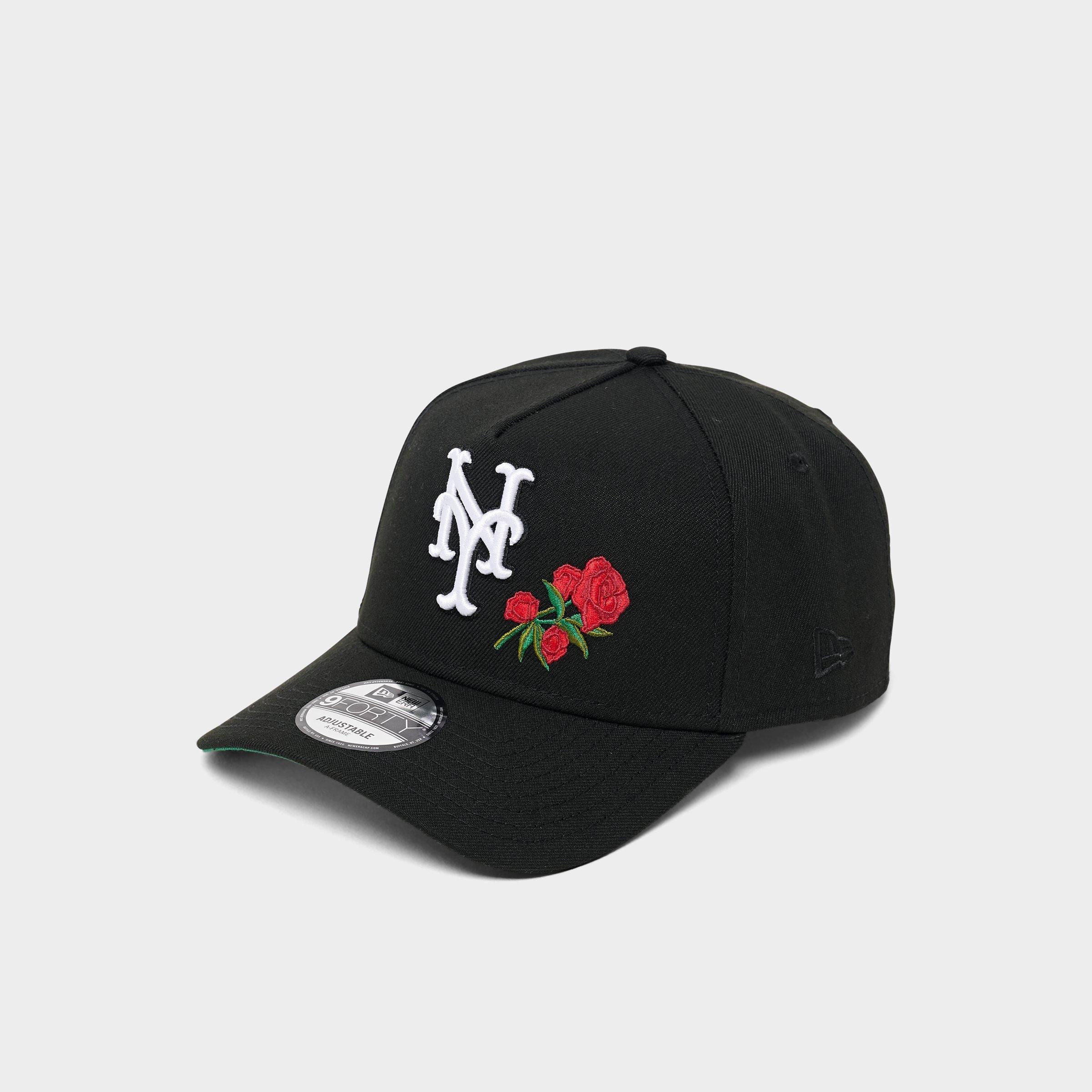 New Era New York Mets MLB Rose 9FORTY A-Frame Snapback Hat in Black/White/Red