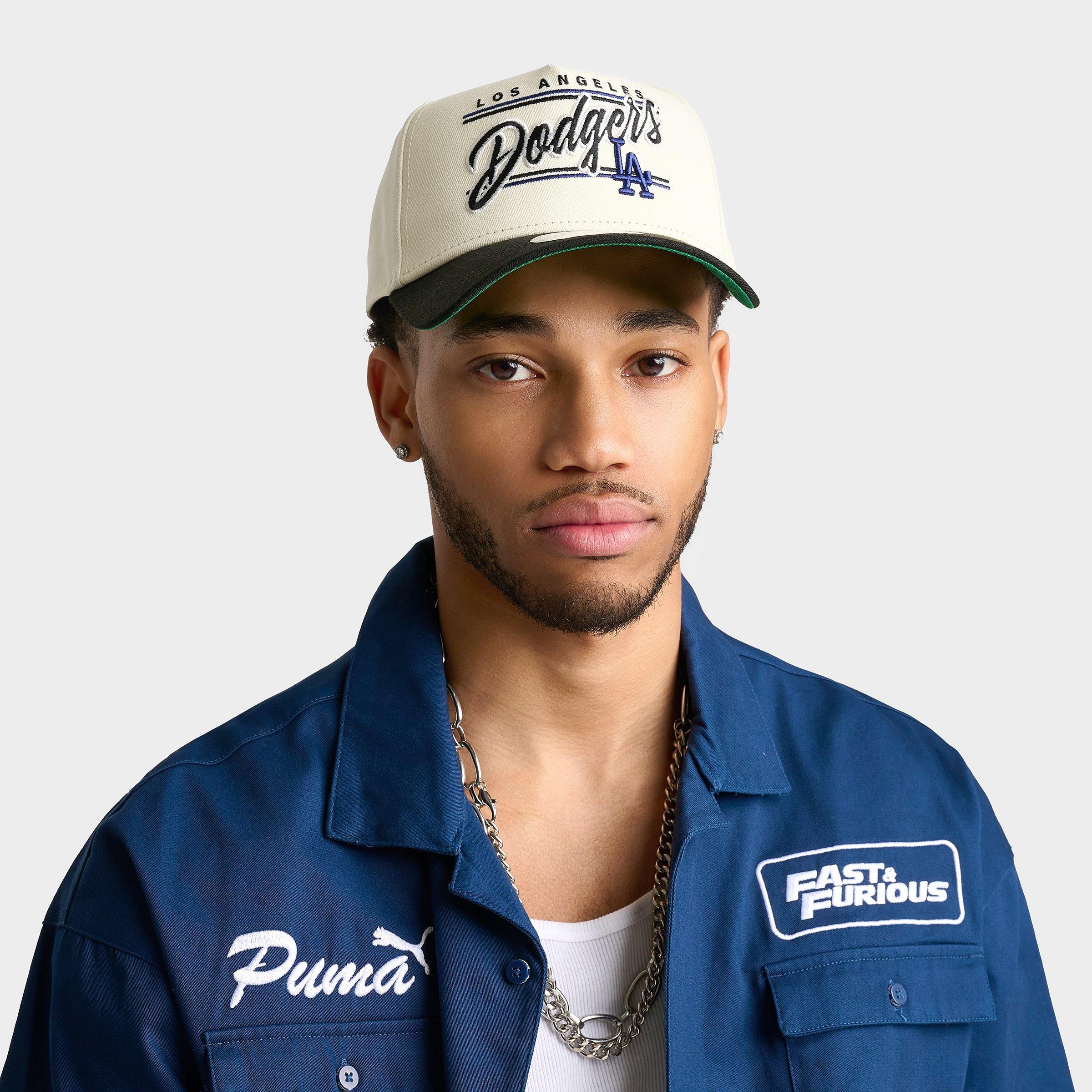 New Era Los Angeles Dodgers MLB Graphic Logo 9FORTY A-Frame Snapback Hat in Graphic Chrome/Black