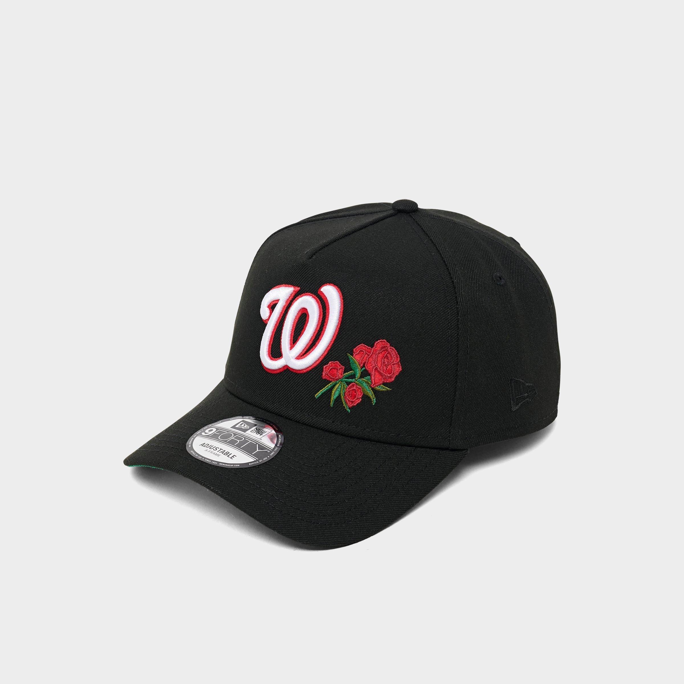 New Era Washington Nationals MLB Rose 9FORTY A-Frame Snapback Hat in Black/White/Red