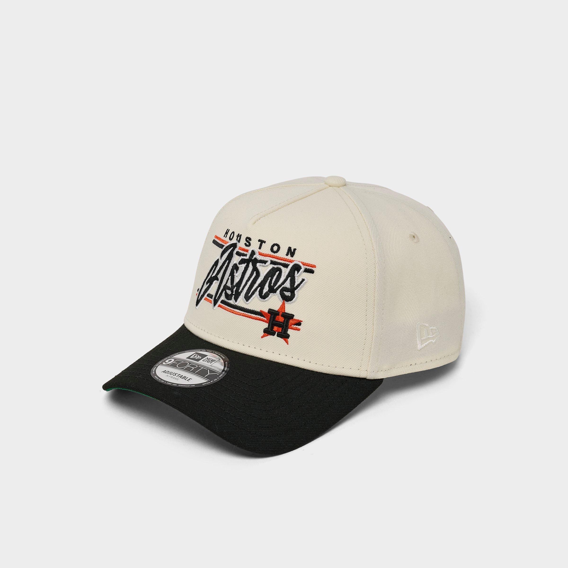 New Era Houston Astros MLB Graphic Logo 9FORTY A-Frame Snapback Hat in Graphic Chrome/Black