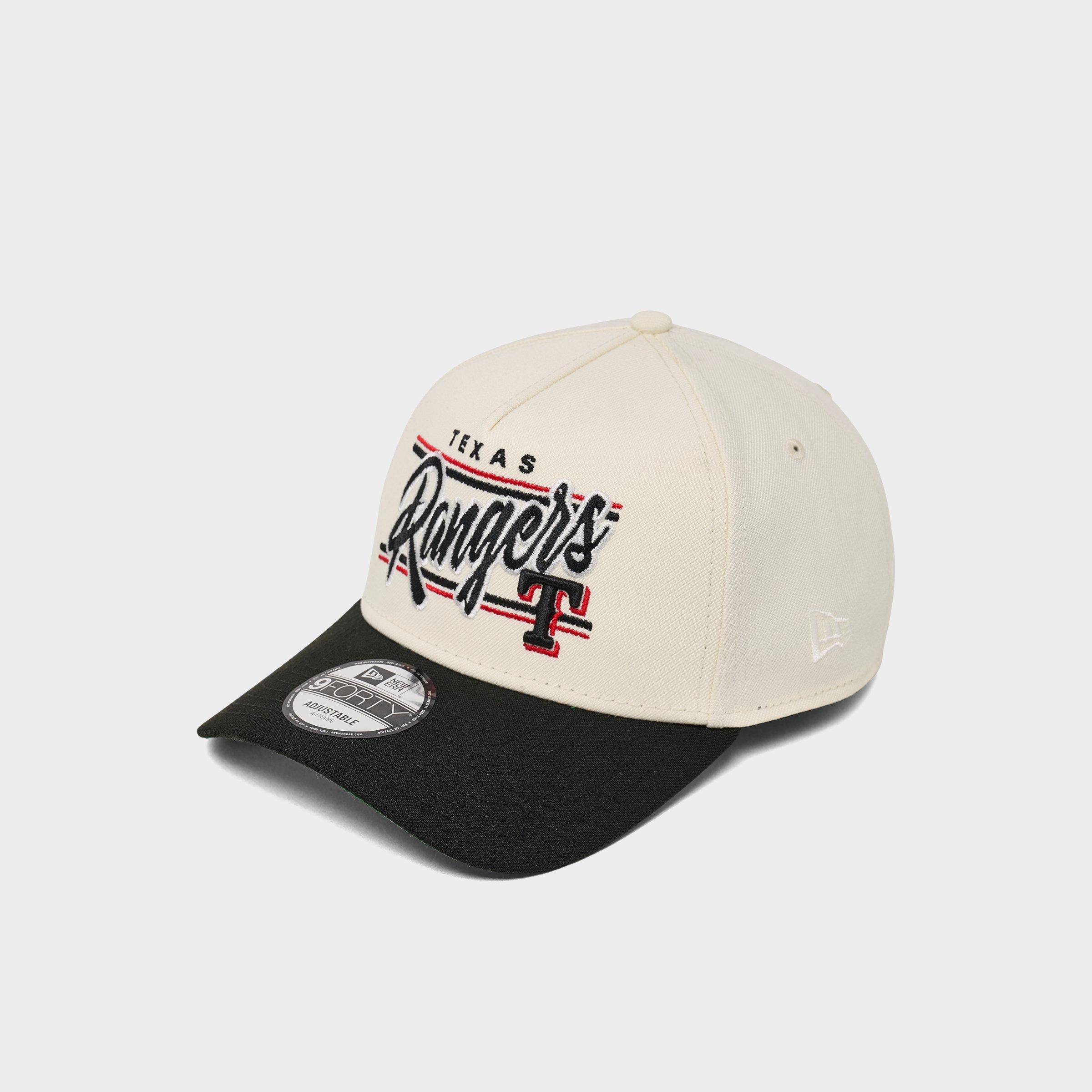New Era Texas Rangers MLB 9FORTY A-Frame Snapback Hat in Chrome/Black