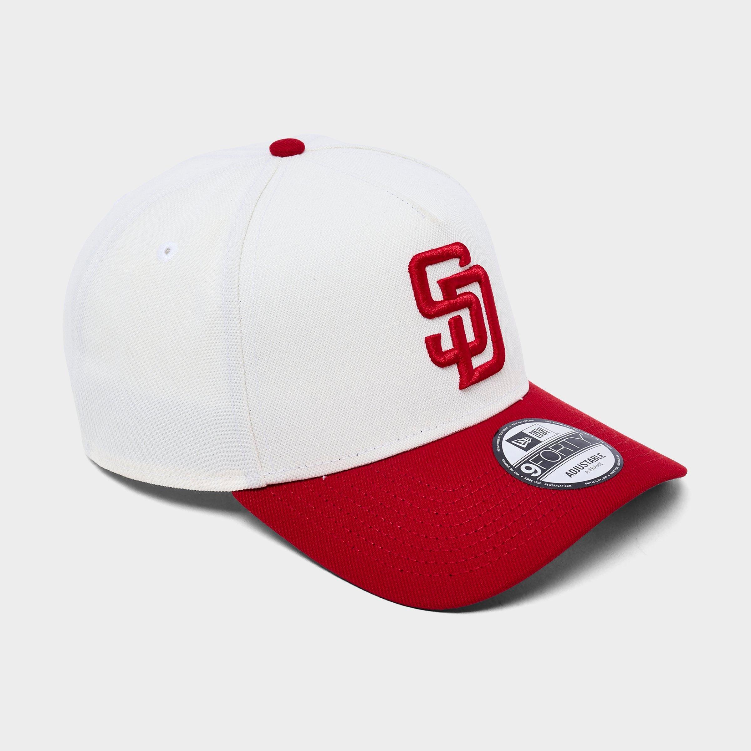 New Era San Diego Padres MLB 9FORTY A-Frame Snapback Hat in Chrome/Red