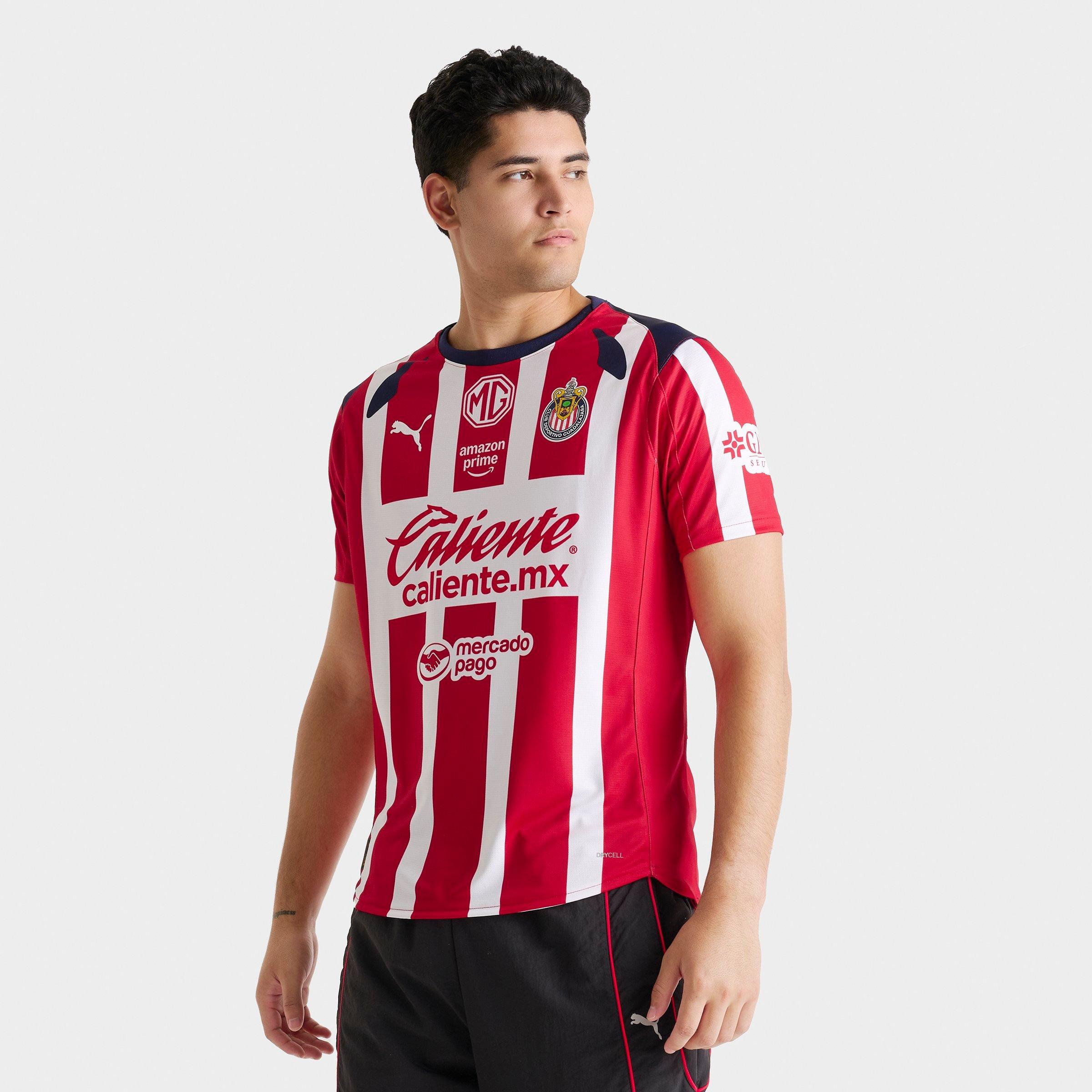 Men's Puma Chivas 25-26 Home Replica Soccer Jersey in Puma Red/Puma White Size: Small