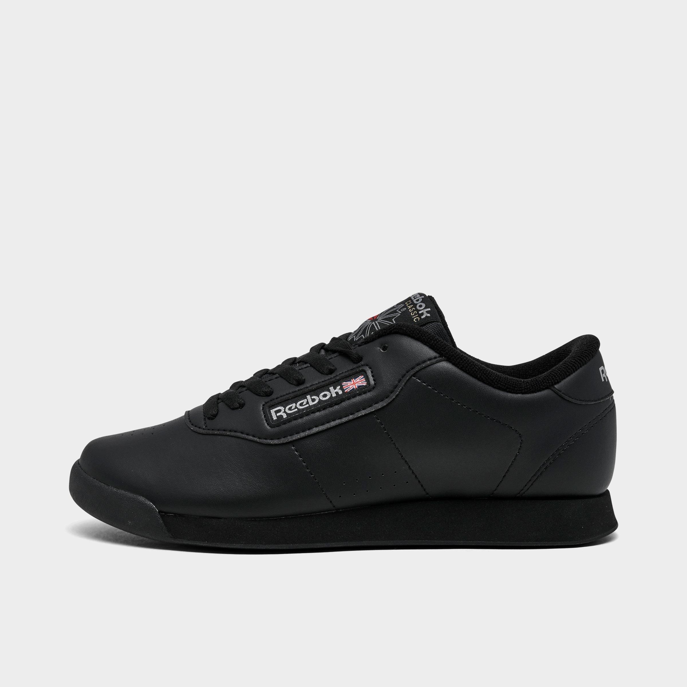 Reebok Women's Princess Casual Shoes in Black/Black Size 9.0 Leather