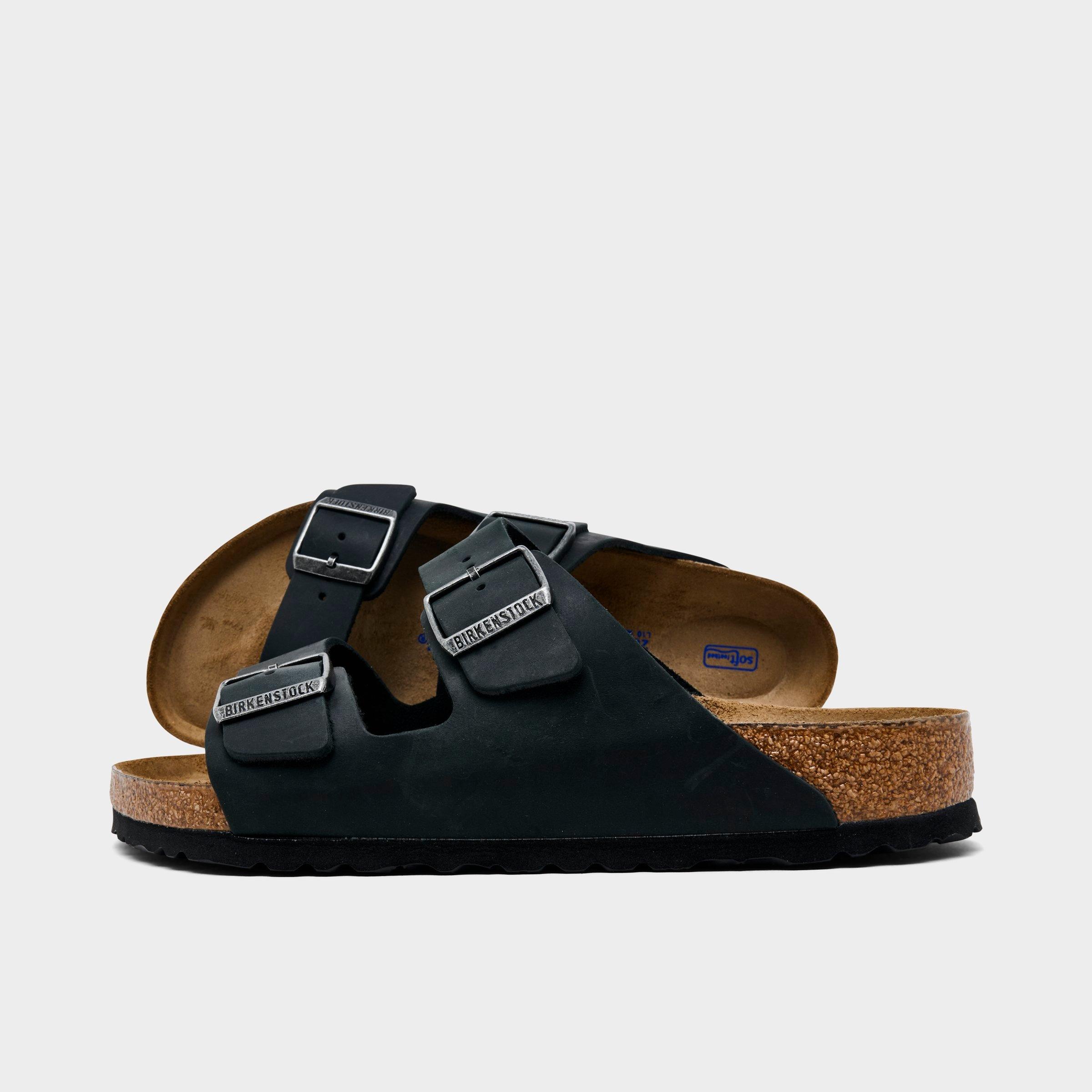 Birkenstock Men's Arizona Oiled Leather Sandals in Black Size: 41