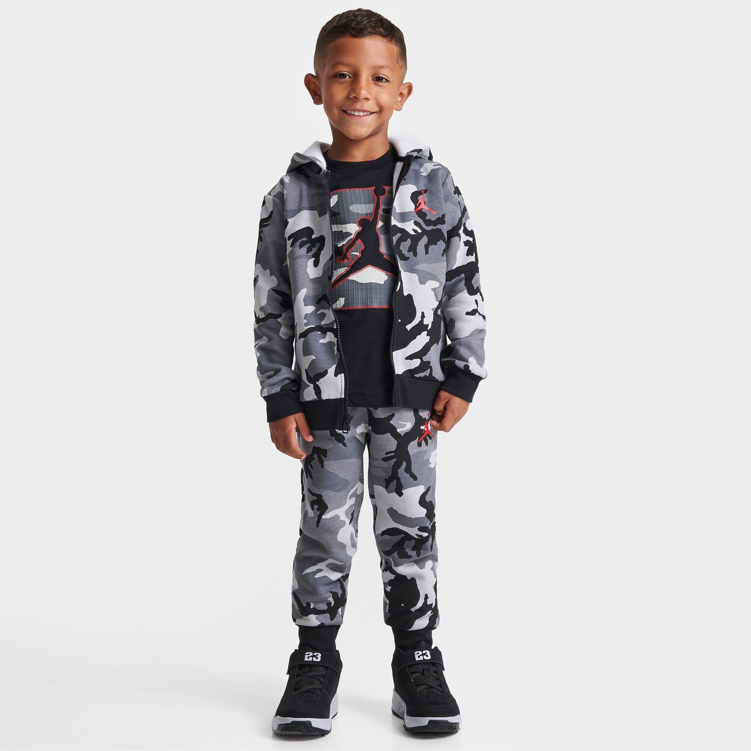 Nike Babies' Jordan Kids' Toddler Jordan Essential Camo 3-piece Set In Black/anthracite/gym Red