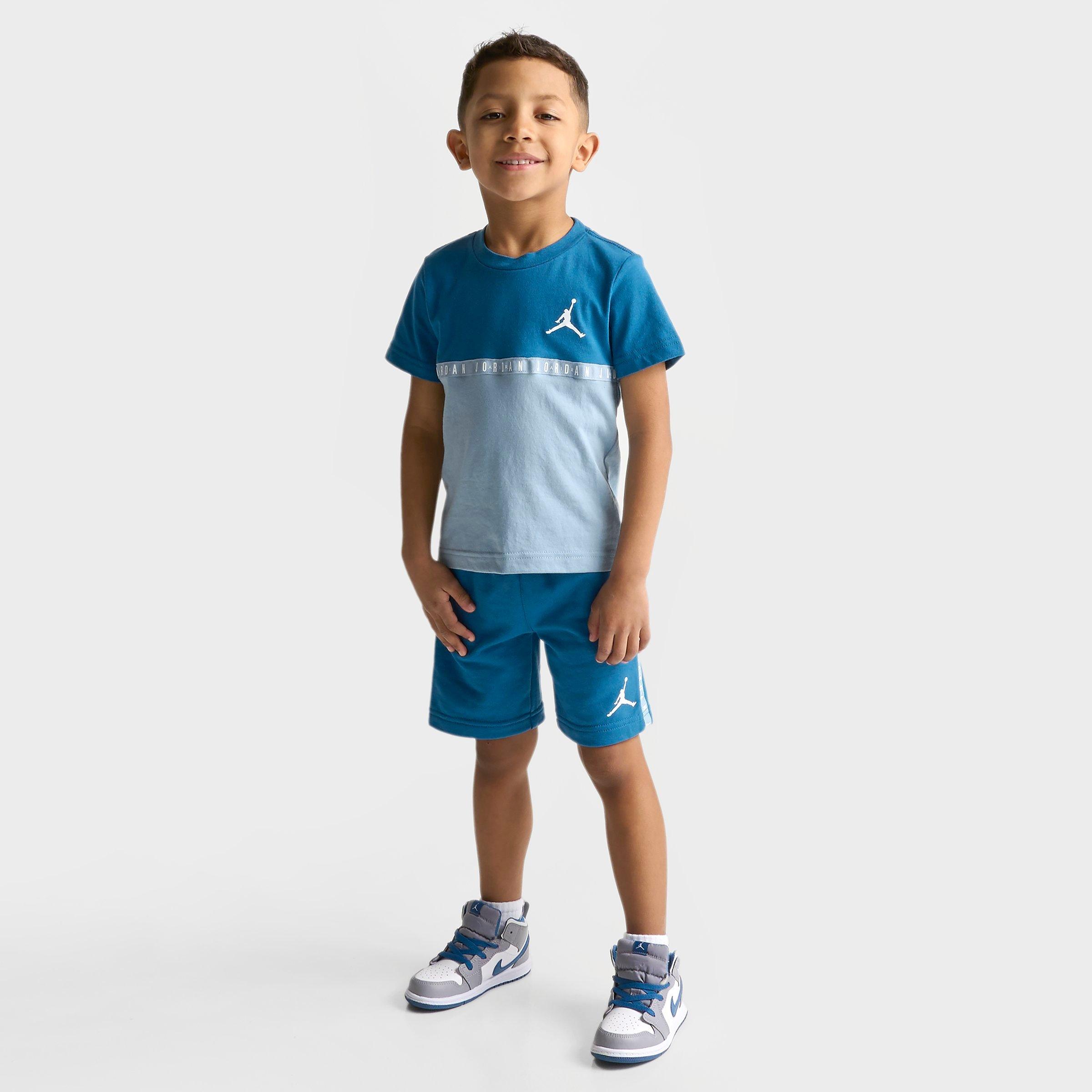 Shop Nike Jordan Kids' Toddler Jumpman T-shirt And Shorts Set In Industrial Blue