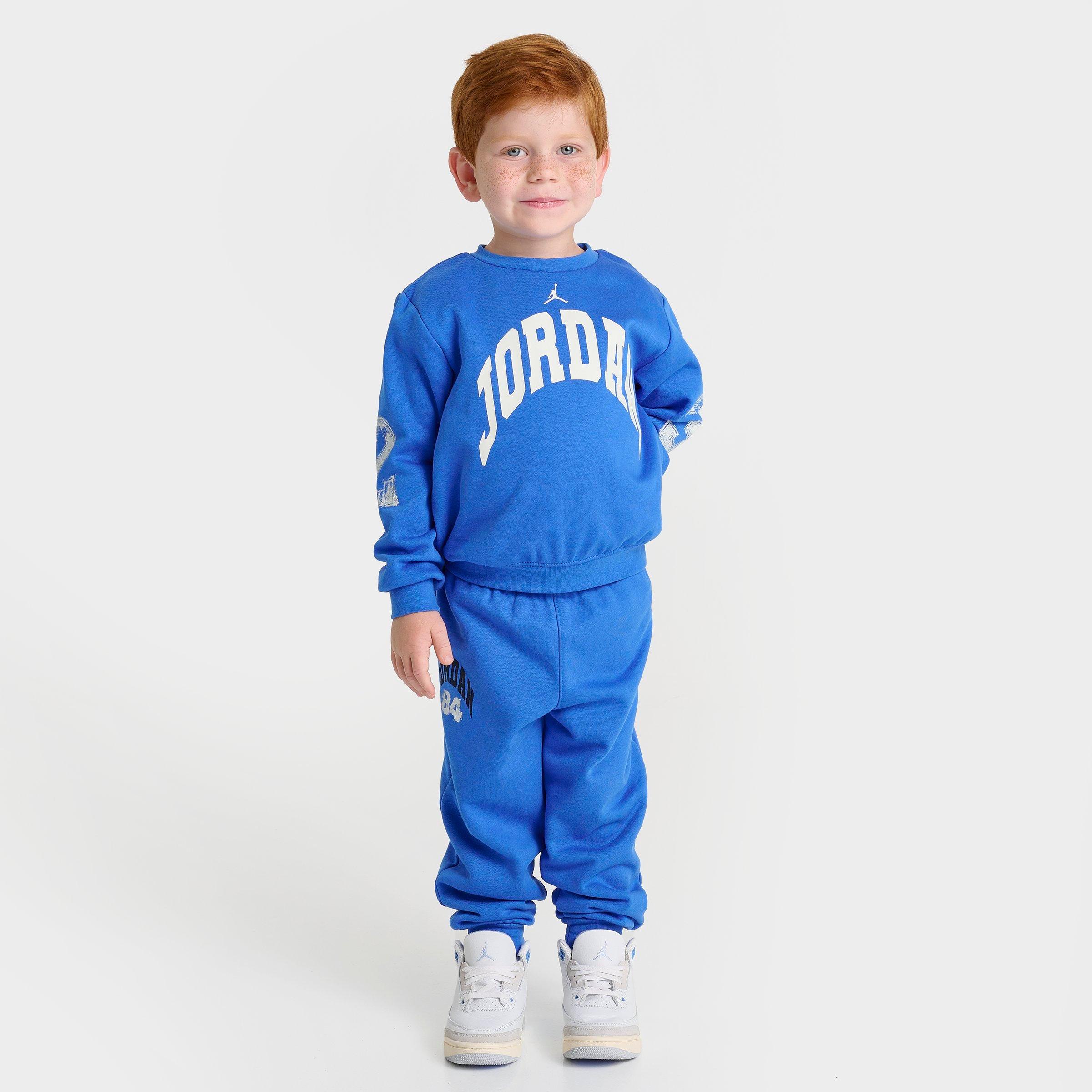 Jordan Kids Toddler MVP Crewneck Sweatshirt and Joggers Set in Sports Blue Size: 2T