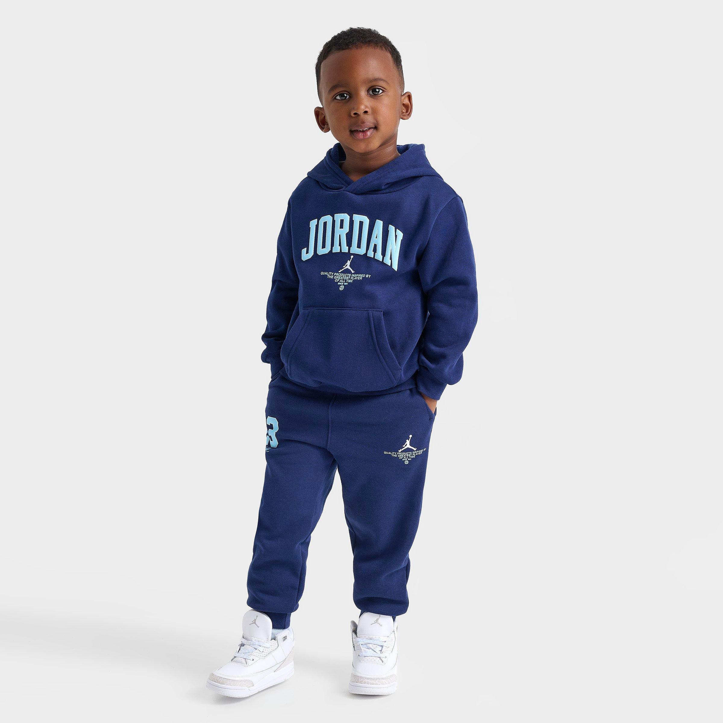 Jordan Infant Pullover Hoodie And Jogger Pants Set In Blue