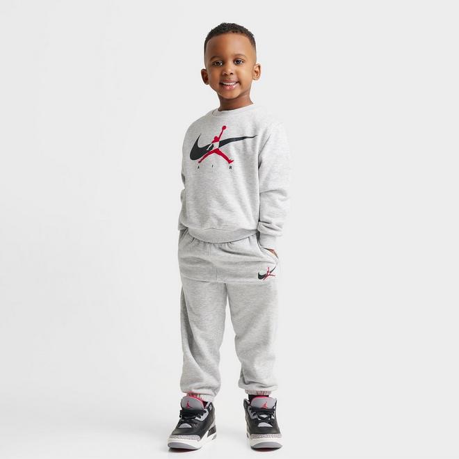 Kids' Toddler Jordan Jumpman Swoosh Crewneck Sweatshirt and Jogger Pants Set