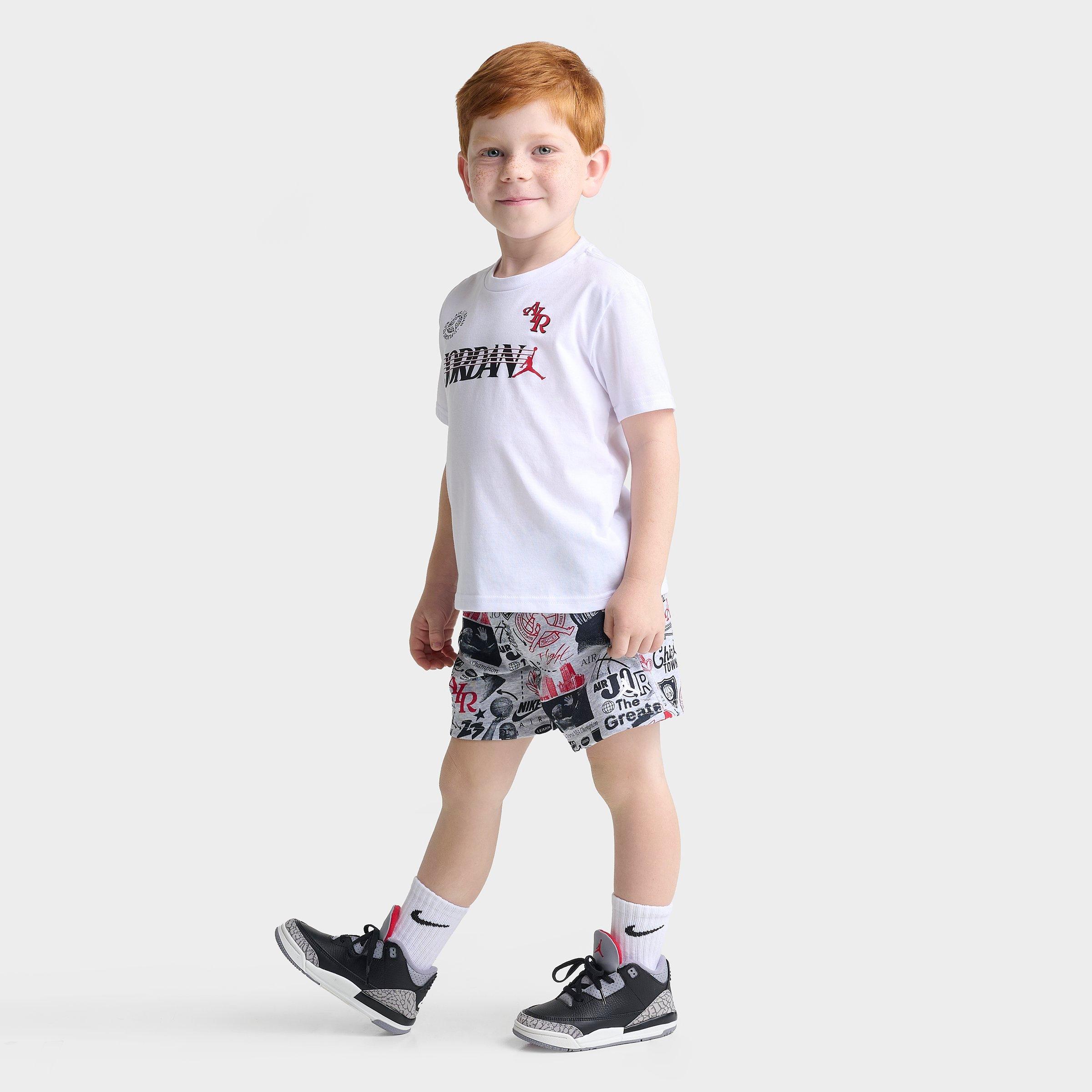 Jordan Kids Toddler Sports Club T-Shirt and Shorts Set in White/Multi Size: 2T