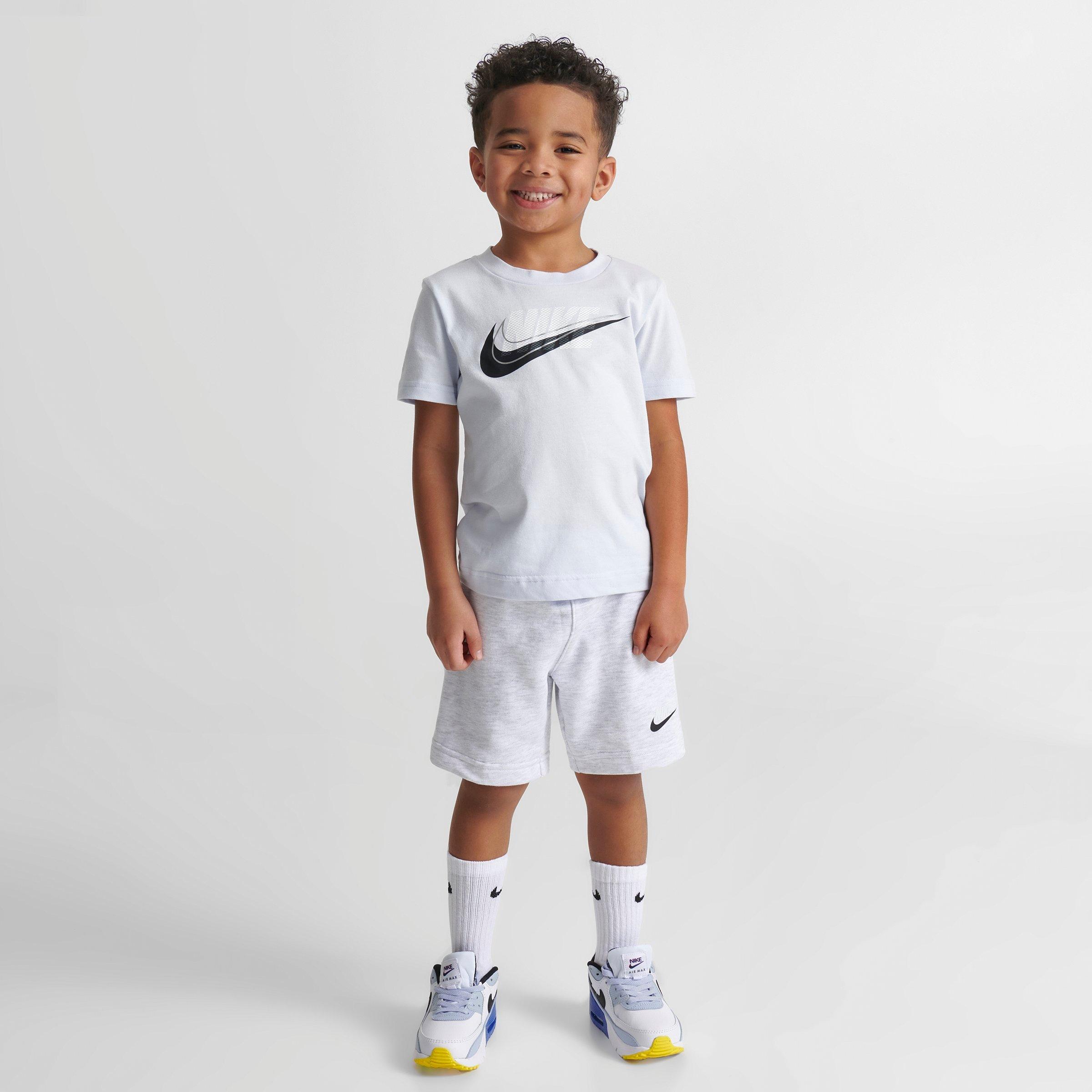 Nike Babies' Kids' Toddler Sportswear Swoosh T-shirt And Shorts Set In Football Grey/dark Grey Heather | ModeSens