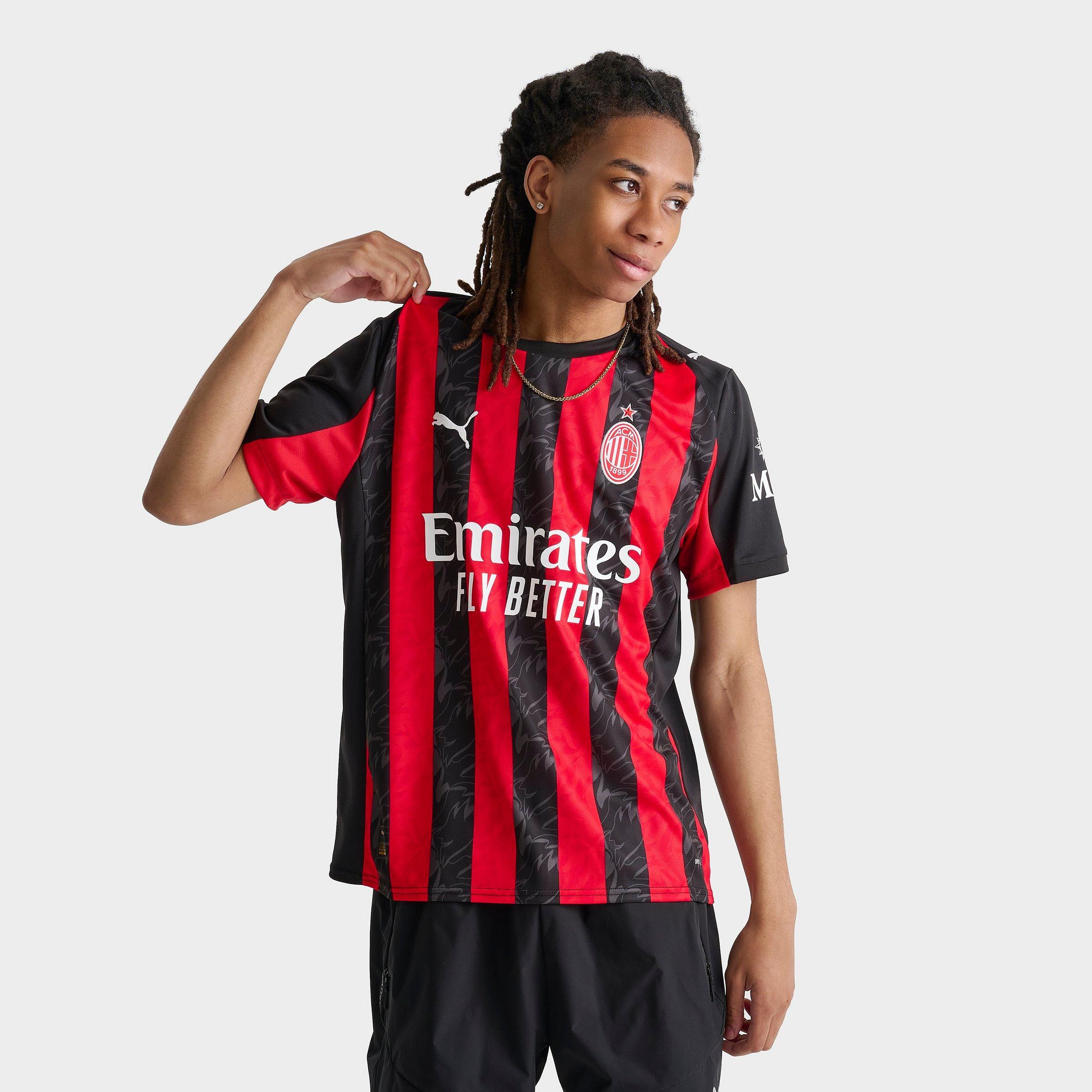 Puma Men's AC Milan 24-25 Home Replica Soccer Jersey Shirt in Red/For All Time Red Size Medium 100% Polyester/Fiber/Jersey Shirt