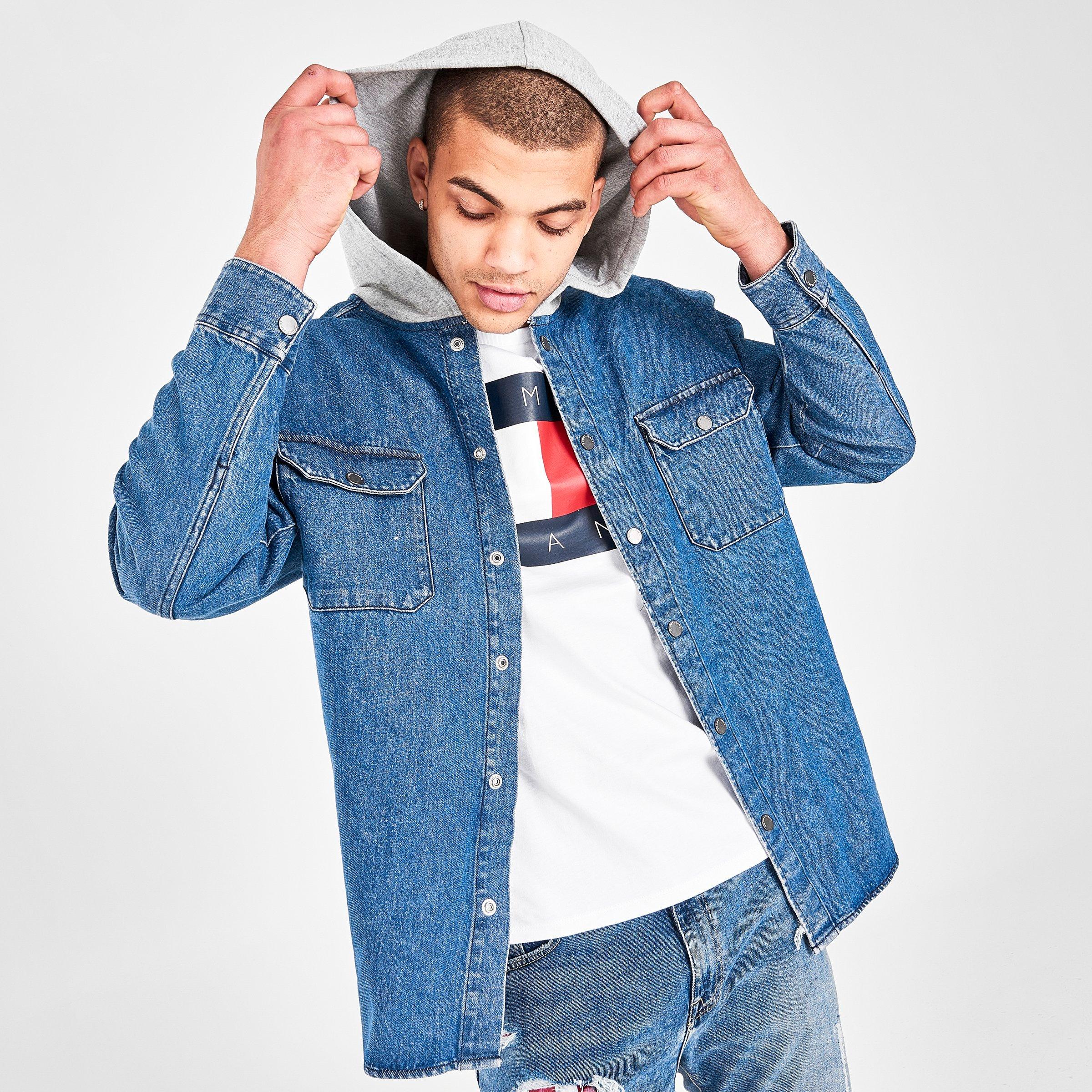 Tommy hilfiger hooded denim hot sale jacket