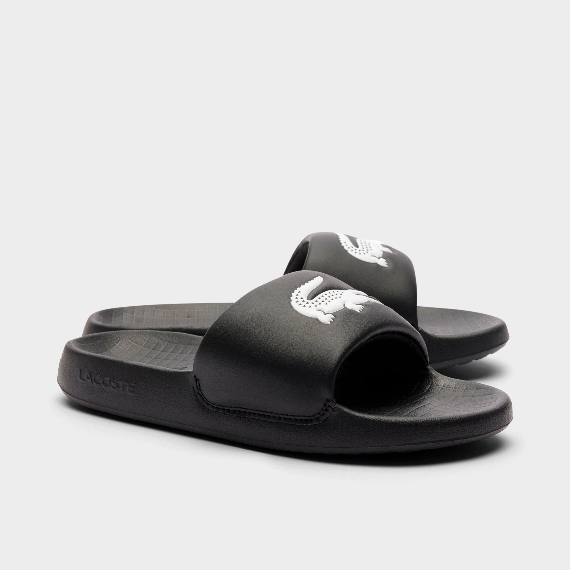 Lacoste Big Kids Serve Slide 1.0 Slide Sandals in Charcoal Size: 3.0