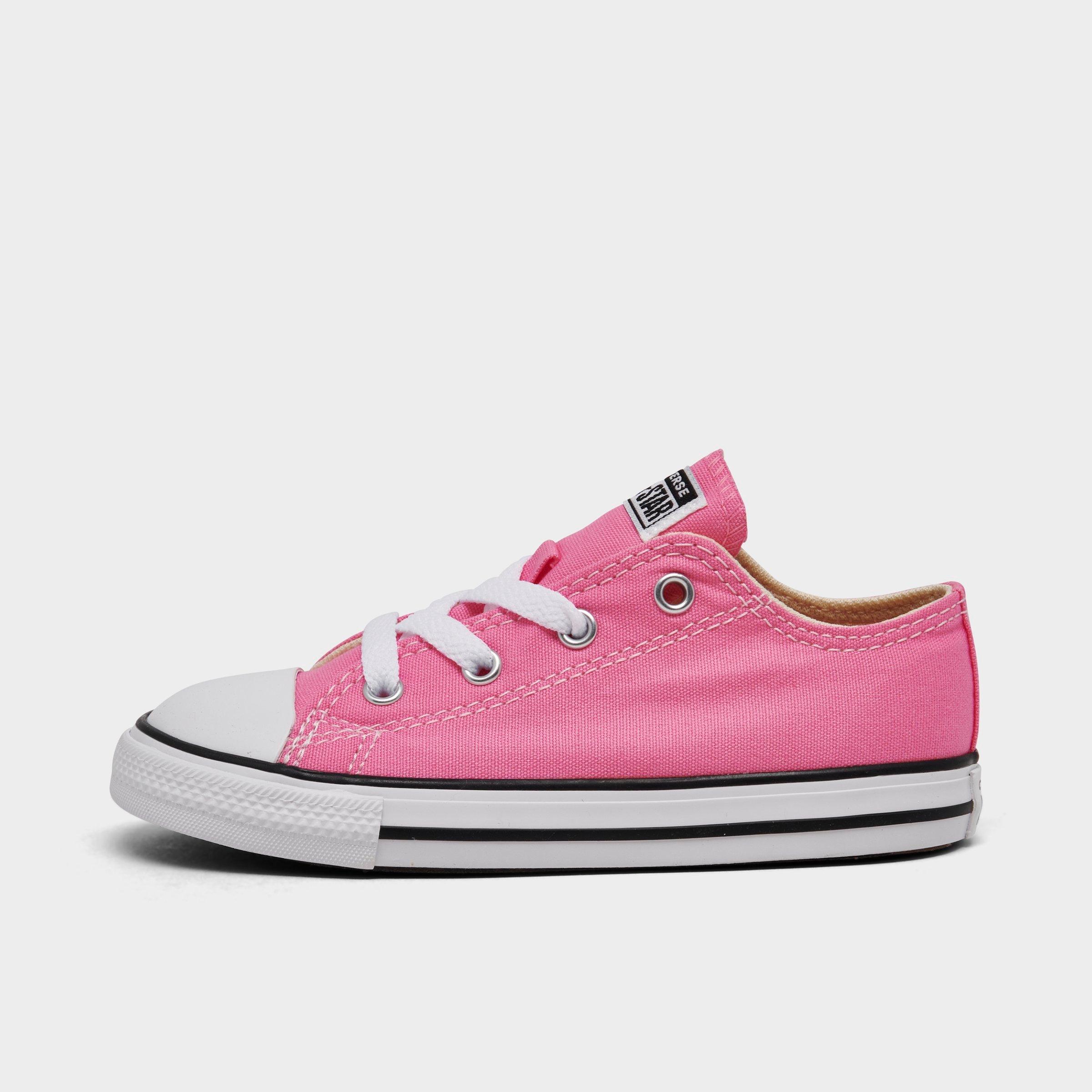 Converse Girls' Toddler Chuck Taylor Low Top Casual Shoes in Pink/Pink Size 8 Canvas