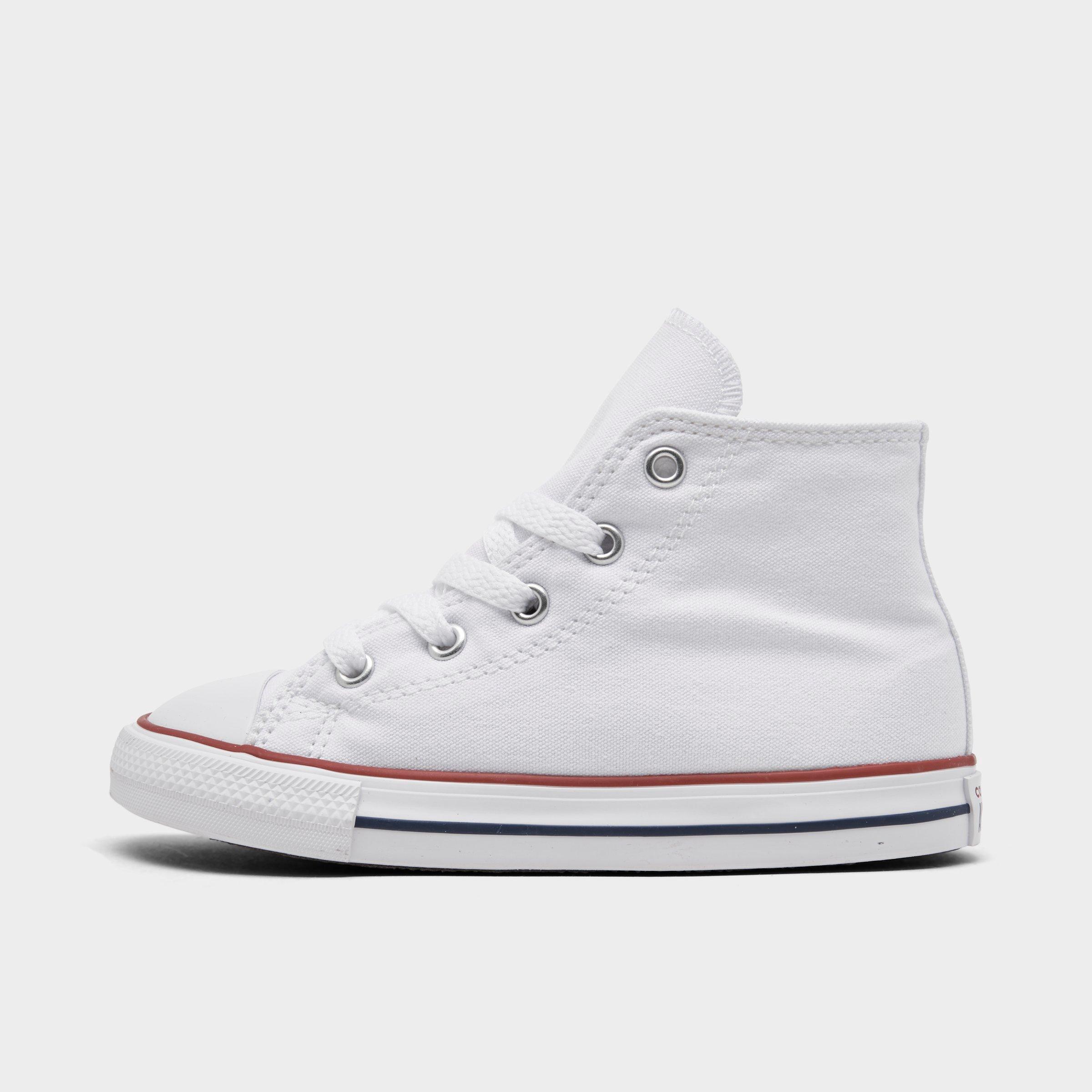 Converse Kids Toddler Chuck Taylor Hi Casual Shoes in Optical White Size: 2.0