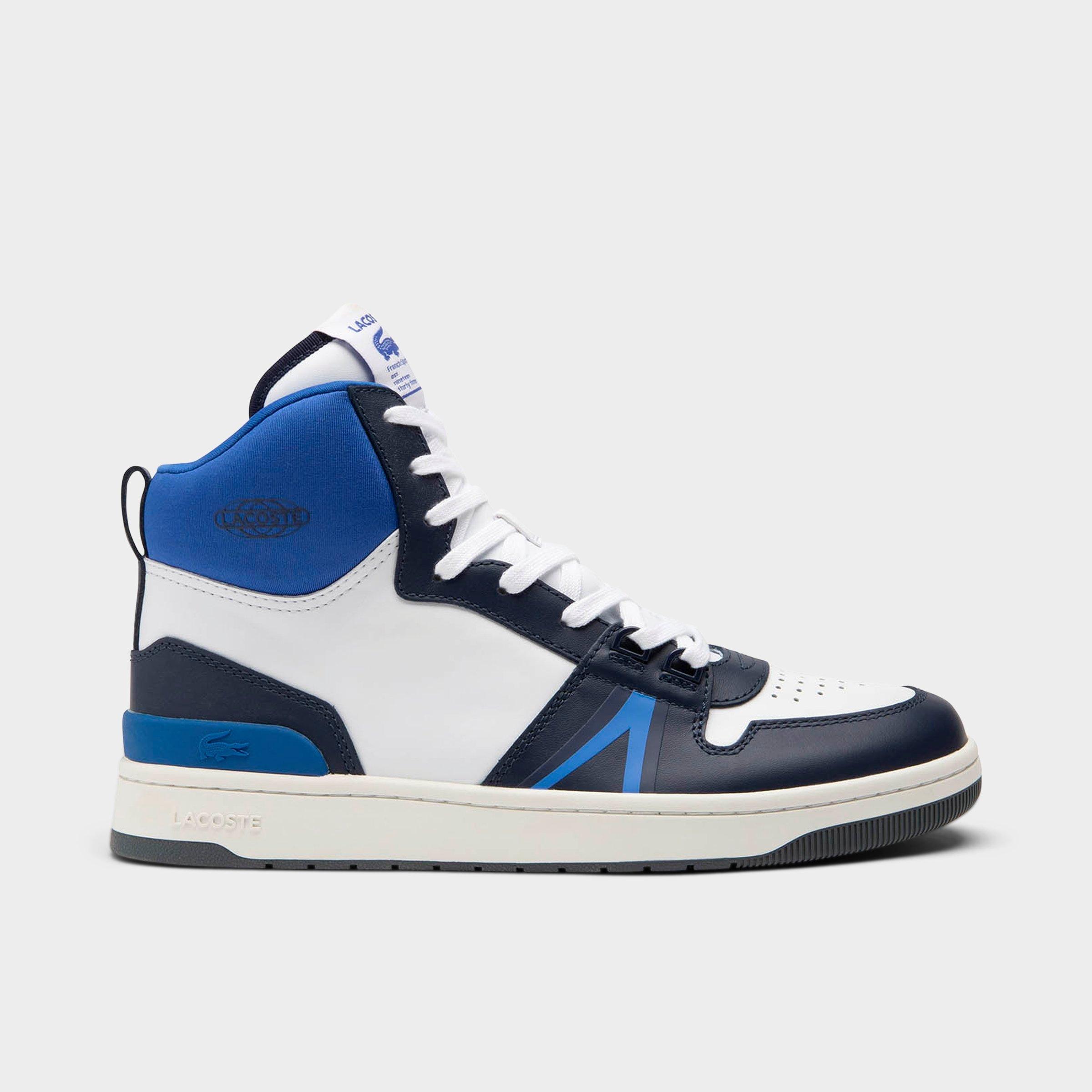 Lacoste Men's L001 Mid Leather Casual Shoes in Navy Size: 7.0