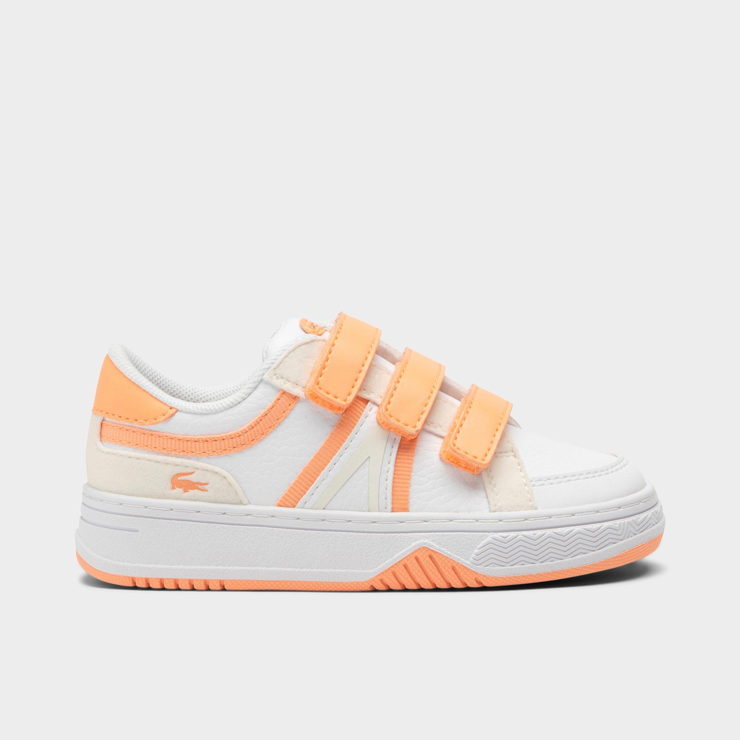 Lacoste Kids Toddler L001 Hook-and-Loop Casual Shoes in White/Light Orange Size: 4.0