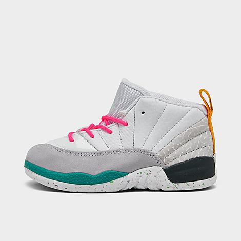 Shop Nike Jordan Kids' Toddler Air Retro 12 Basketball Shoes In White/vapor Green/photon Dust