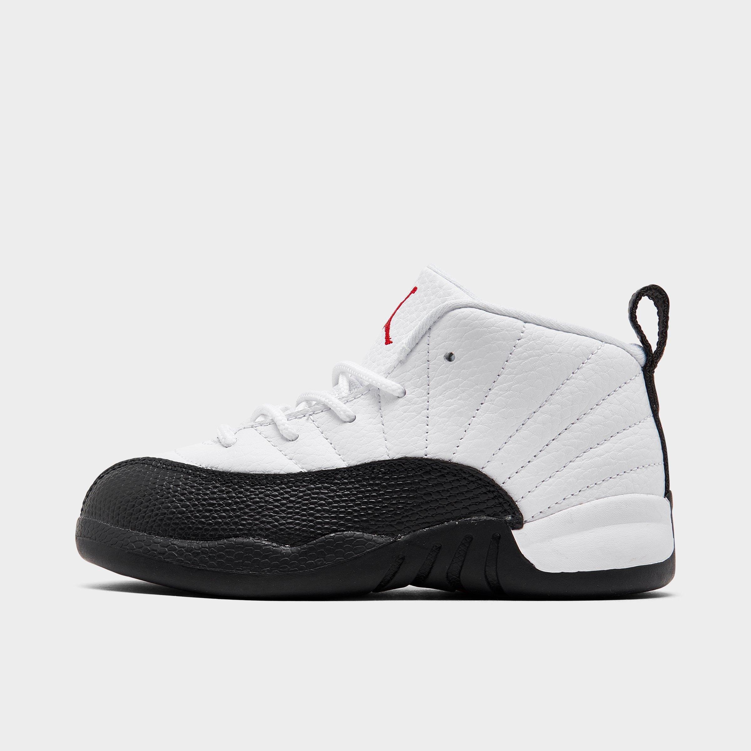Jordan Kids Toddler Air Retro 12 Basketball Shoes in White/Gym Red/Black Size: 4.0