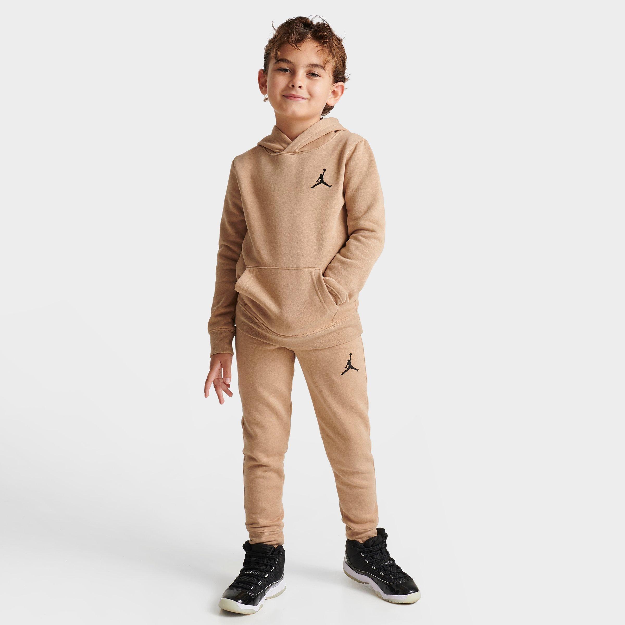 Nike Jordan Little Kids' Jordan Mj Essentials Fleece Hoodie And Jogger Pants Set In Hemp
