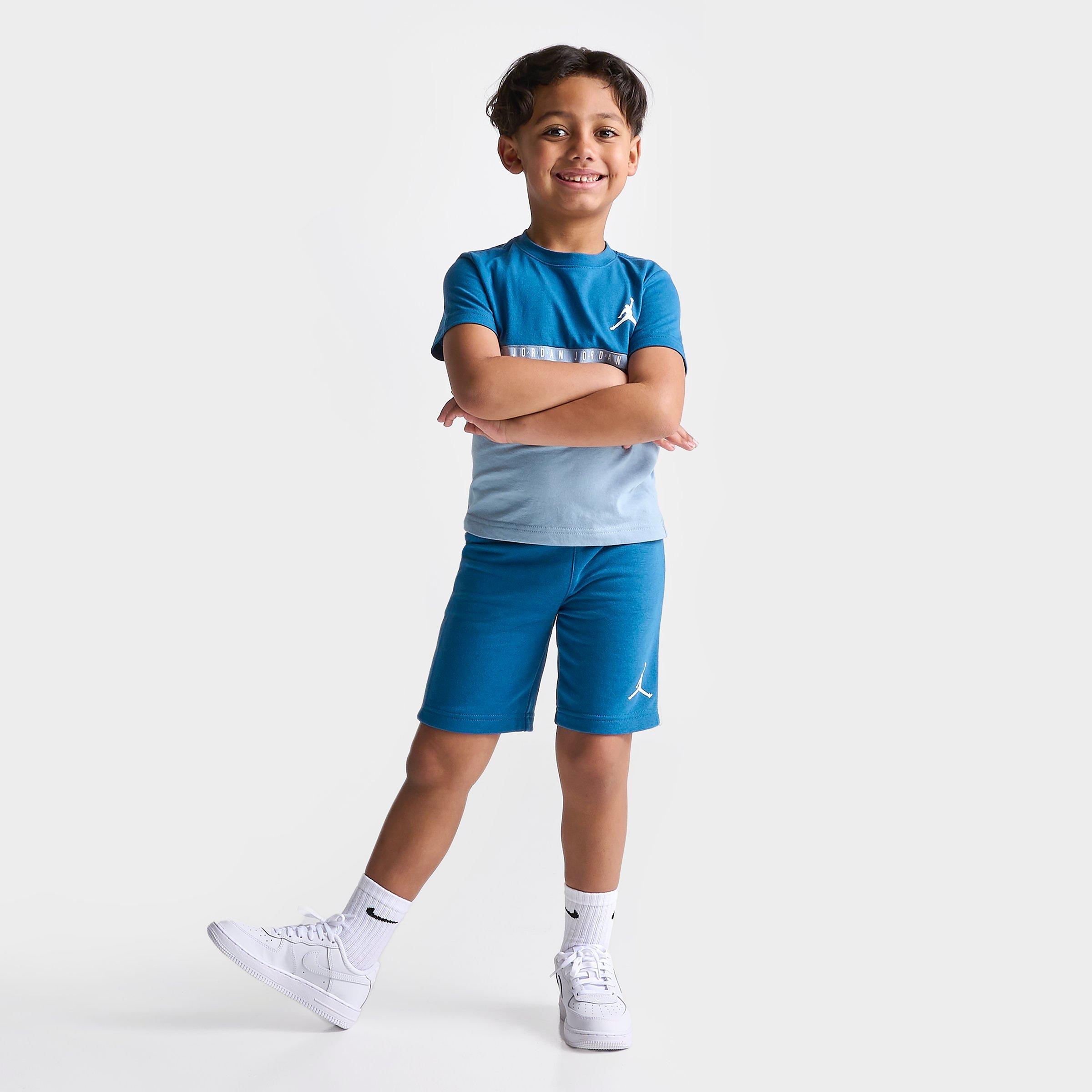 Shop Nike Jordan Little Kids' Jumpman T-shirt And Shorts Set In Industrial Blue