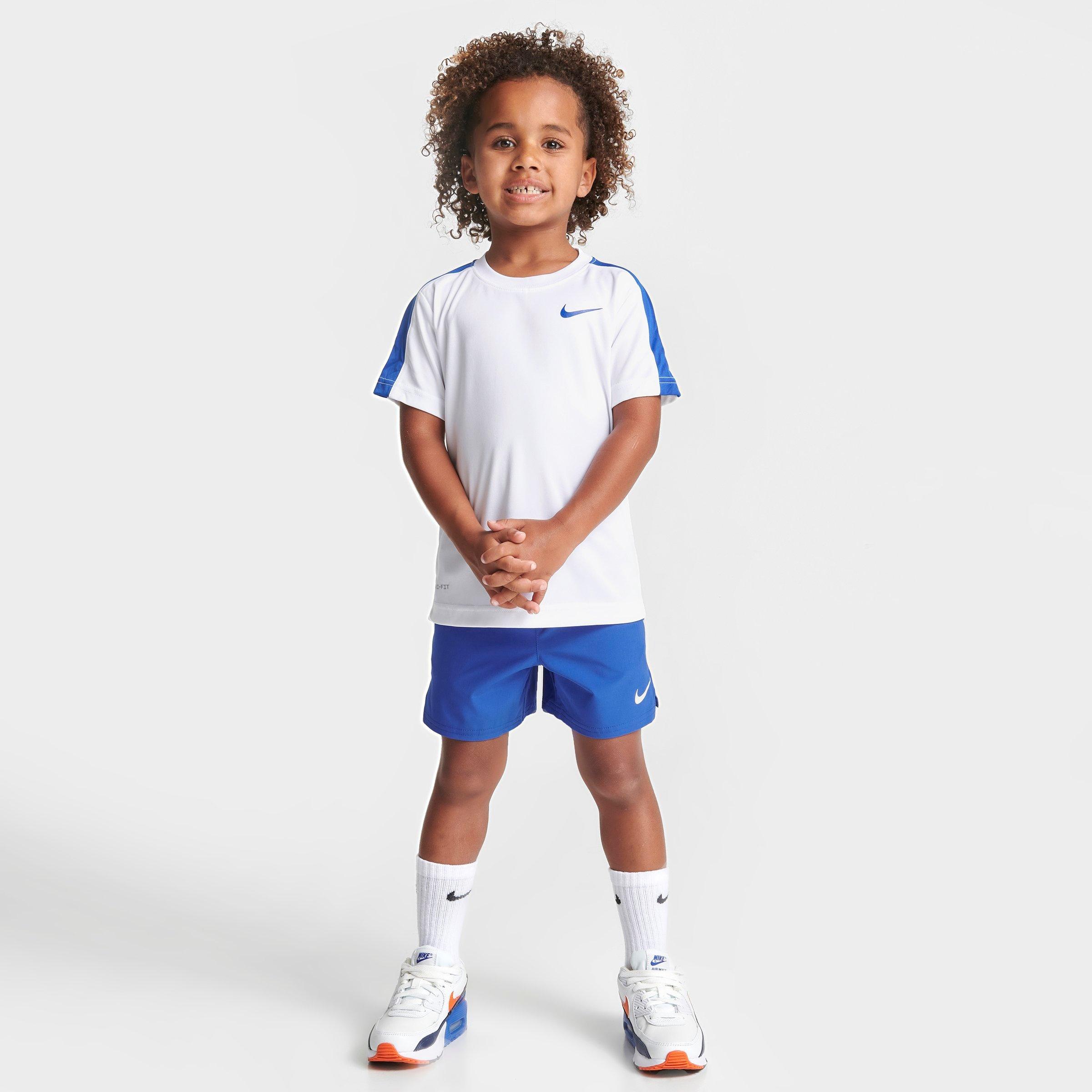 Nike Tennis Shorts Set Little Kids 2-piece Set In White/blue