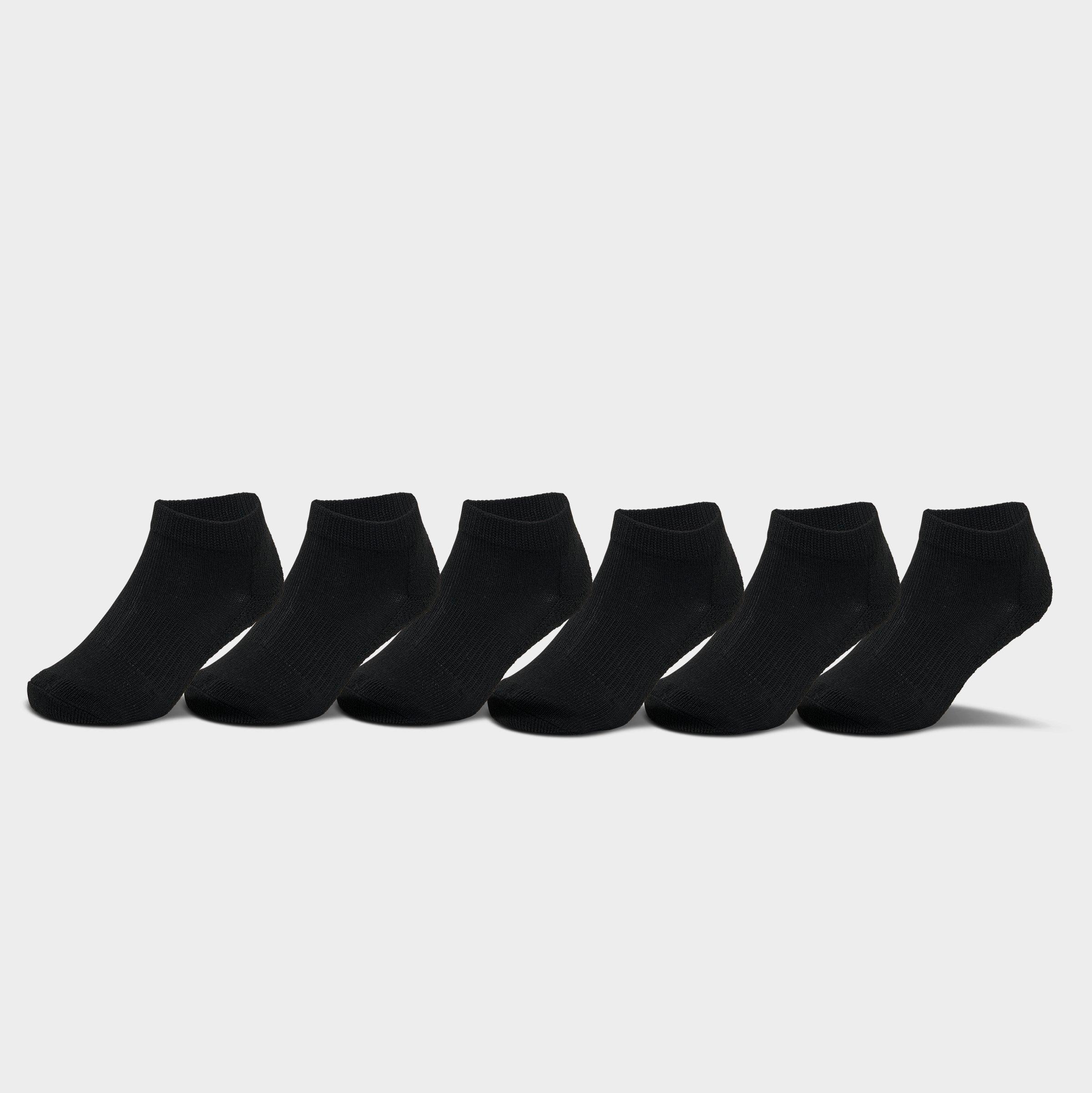 Sof Sole Men's Finish Line 6-Pack No-Show Socks in Black/Black Size Large Cotton