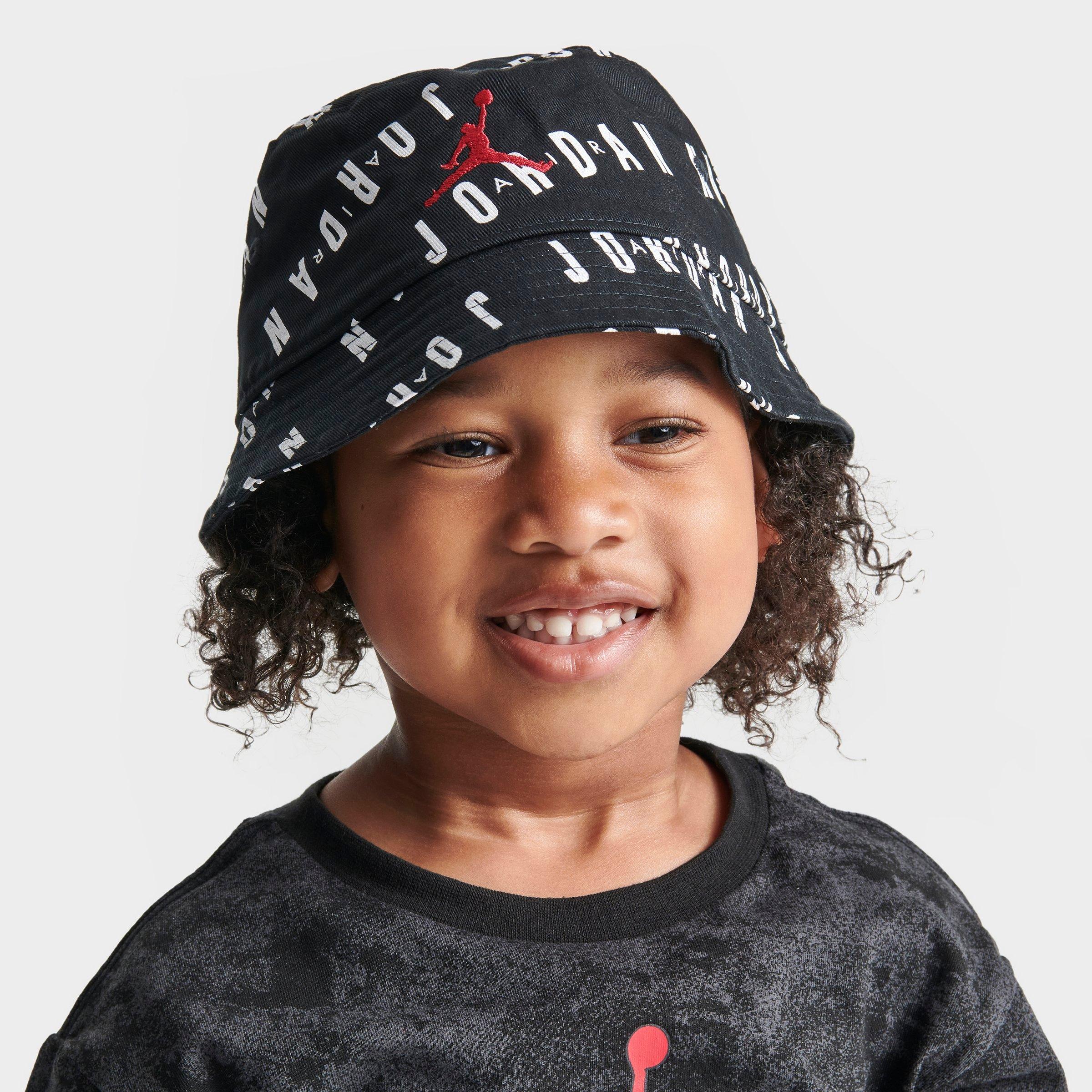 Nike Jordan Little Kids All over Print Bucket Hat In Black white red ModeSens