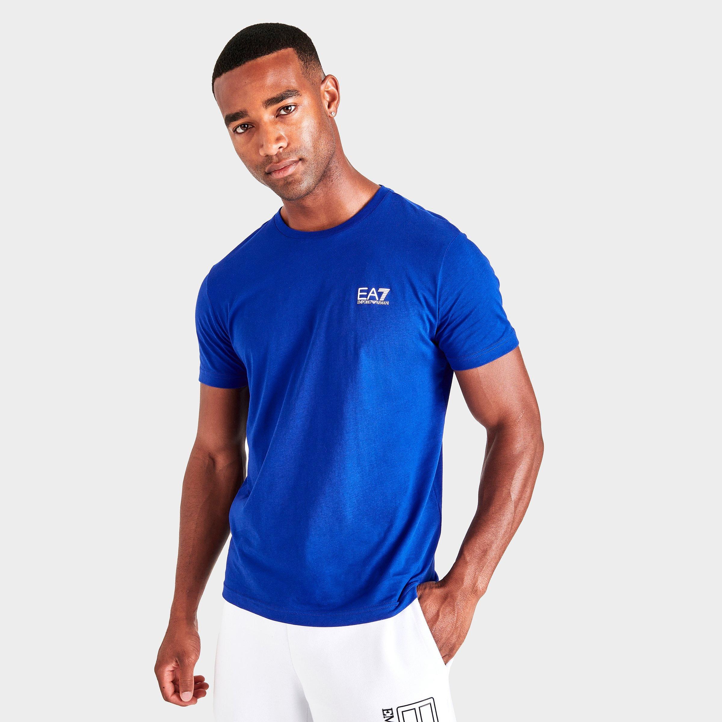 Emporio Armani Men's Ea7 Small Print T-shirt In Royal Blue | ModeSens