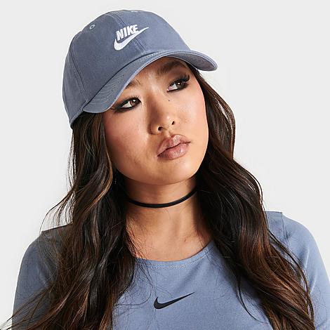 Nike Sportswear Heritage86 Futura Washed Adjustable Back Hat In Ashen Slate/white