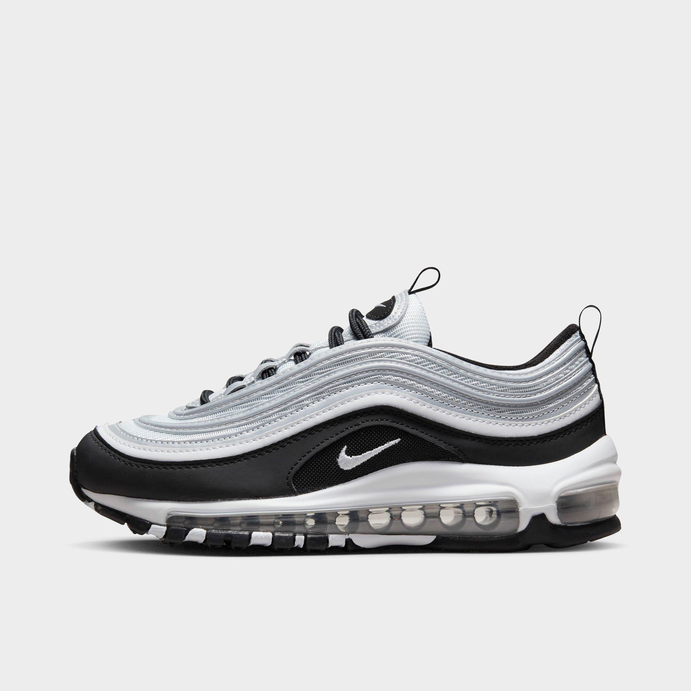 Nike Big Kids' Air Max 97 Casual Shoes In Black/white/reflect Silver/metallic Silver