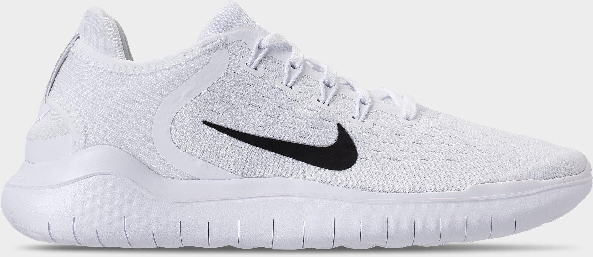 Nike Men's Free RN 2018 Running Shoes in White/Black Size: 7.5