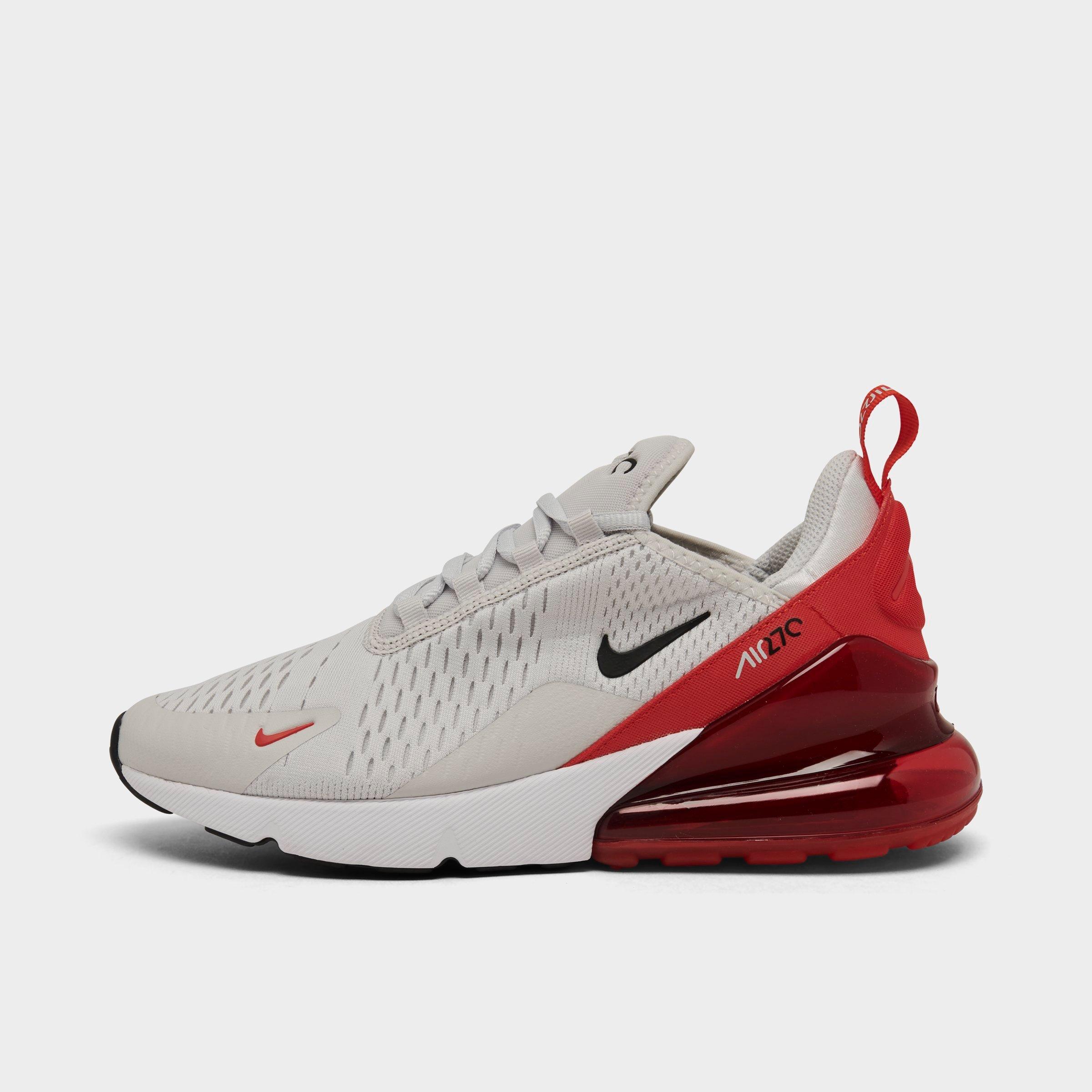 Nike Big Kids Air Max 270 Casual Shoes in Photon Dust/Picante Red/Black Size: 3.5