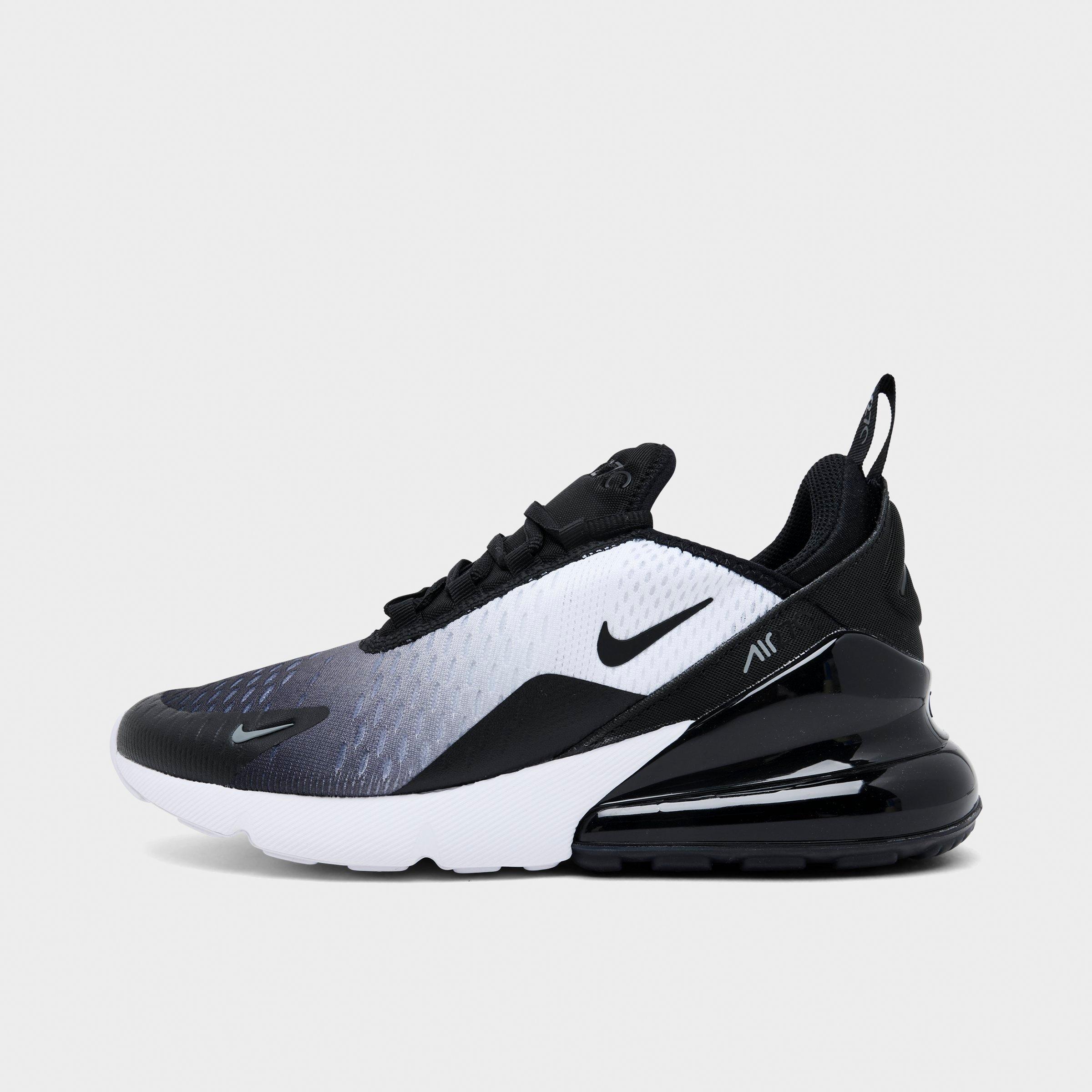 Nike Big Kids Air Max 270 Casual Shoes in Black/White/Cool Grey Size: 7.0