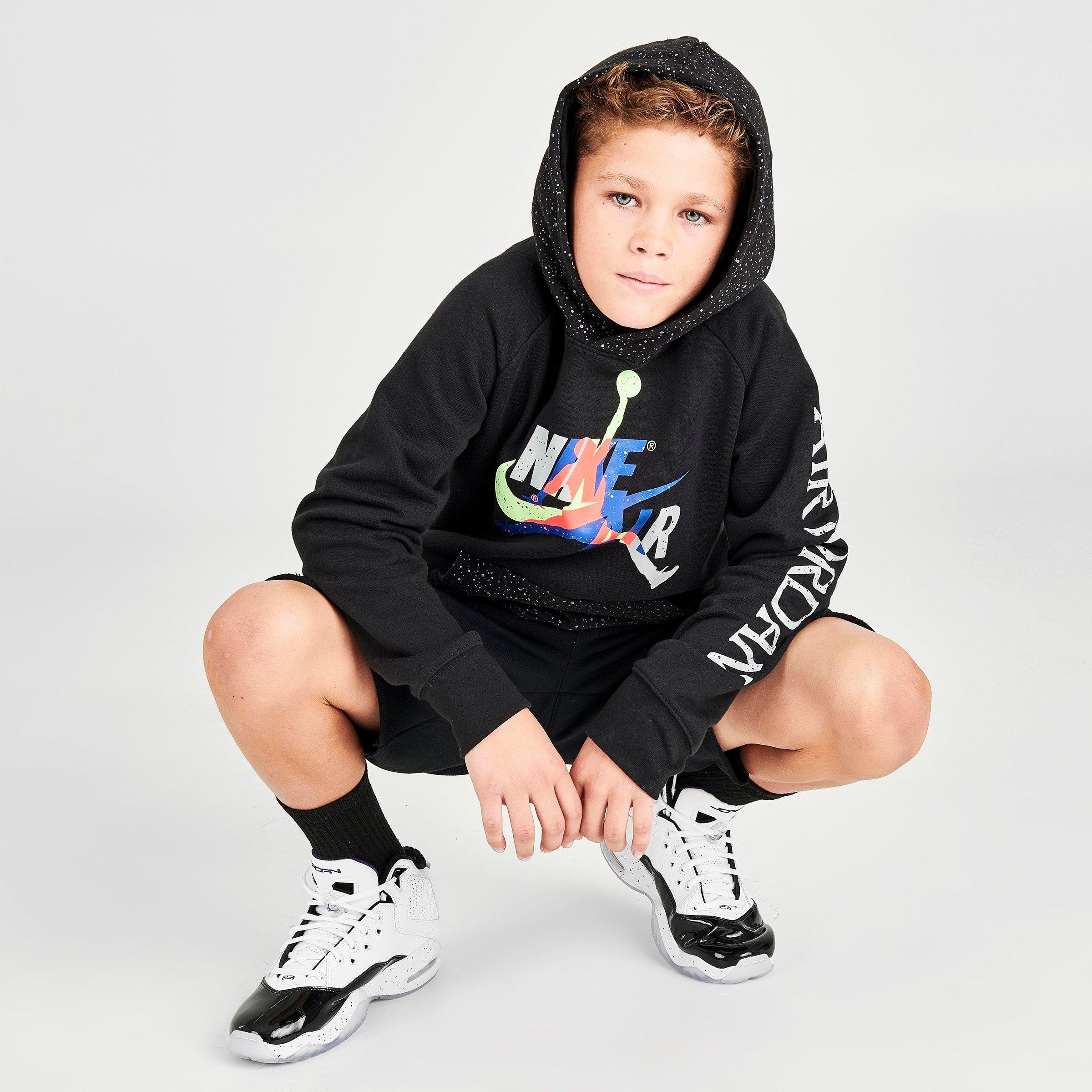 Nike Kids' Jordan Boys' Mashup Jumpman Classics Speckle Hoodie In Black ...