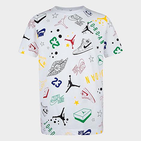 Nike Kids' Jordan Boys' Allstar Allover Scribble Print T-shirt In White/multi