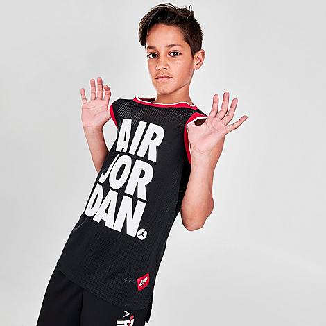 Nike Kids' Jordan Boys' Mesh Jersey Tank Top In Black/red