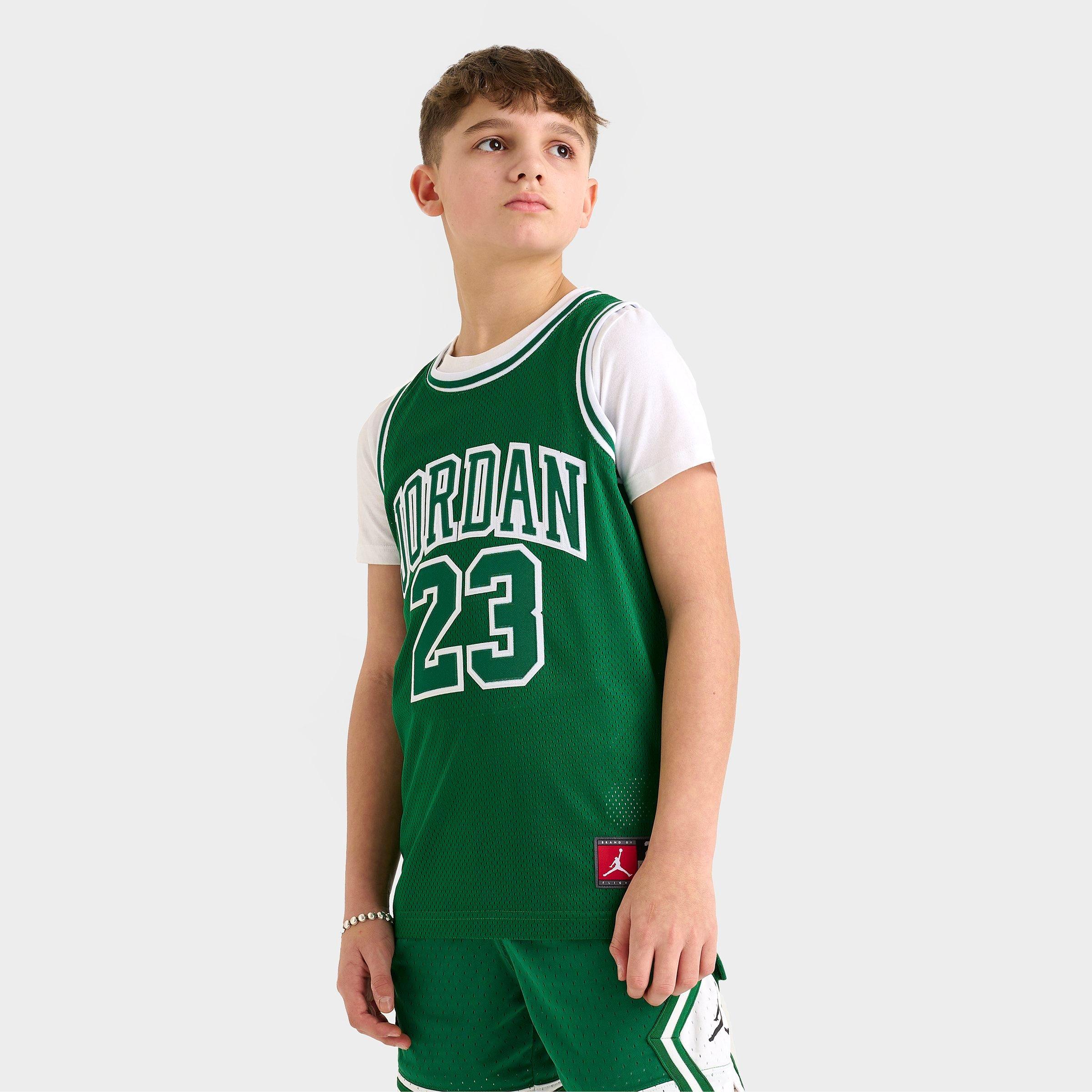 Jordan Big Kids Basketball Jersey in Pine Green Size: Small