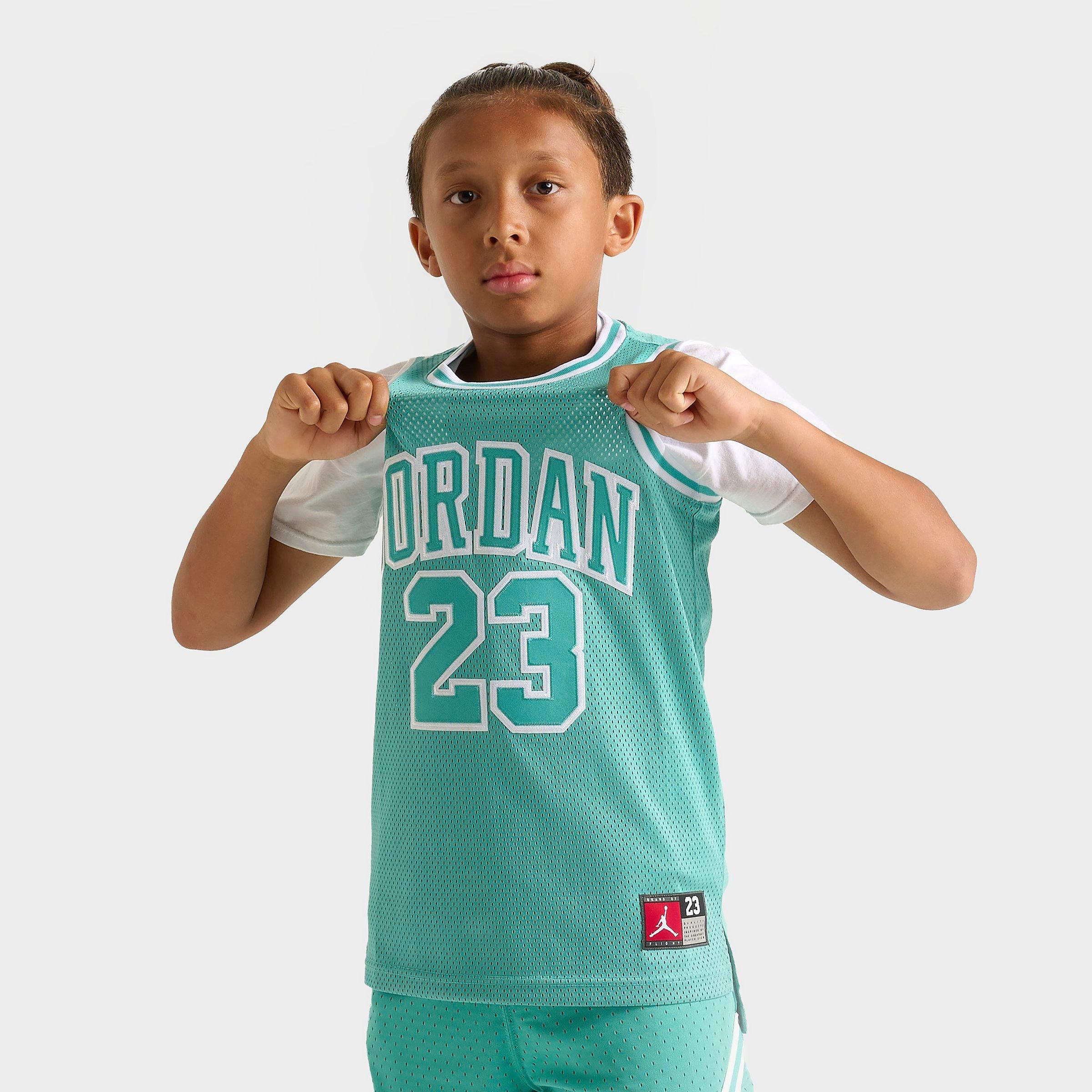 Jordan Big Kids Basketball Jersey in Washed Teal Size: Small