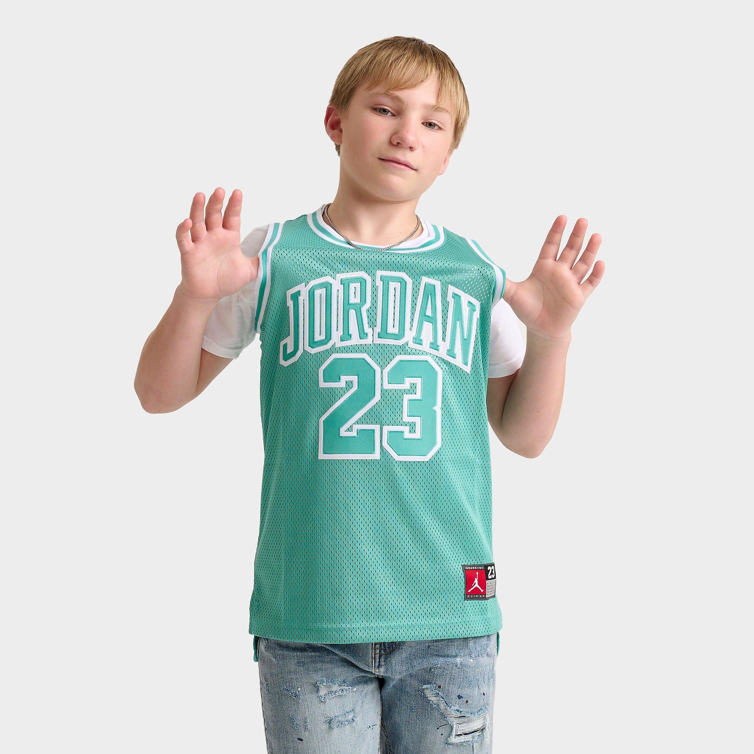 Jordan Kids' Basketball Jersey Shirt in Blue/Washed Teal Size XL 100% Polyester/Jersey Shirt 