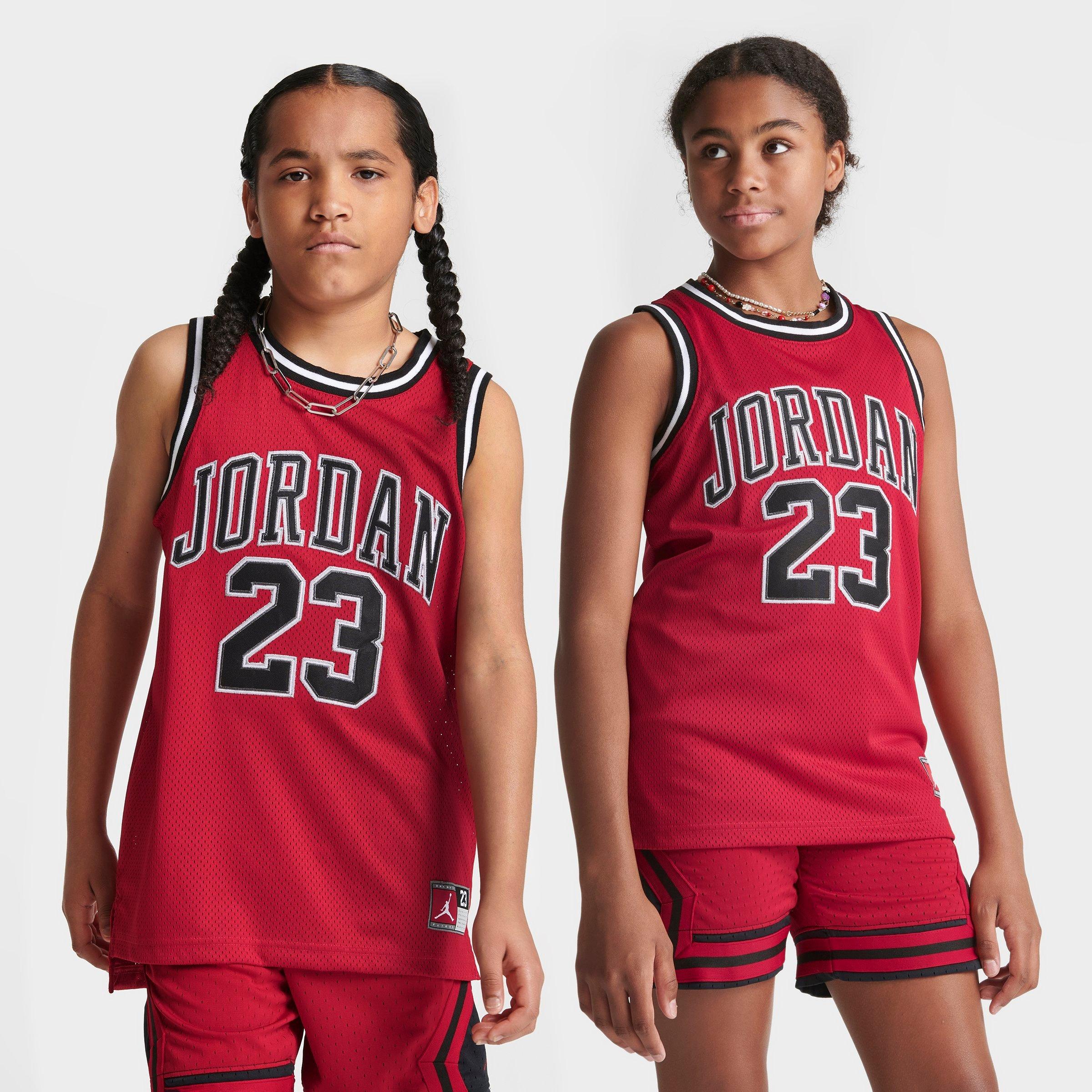 Jordan Big Kids Basketball Jersey in Red/Black Size: Small