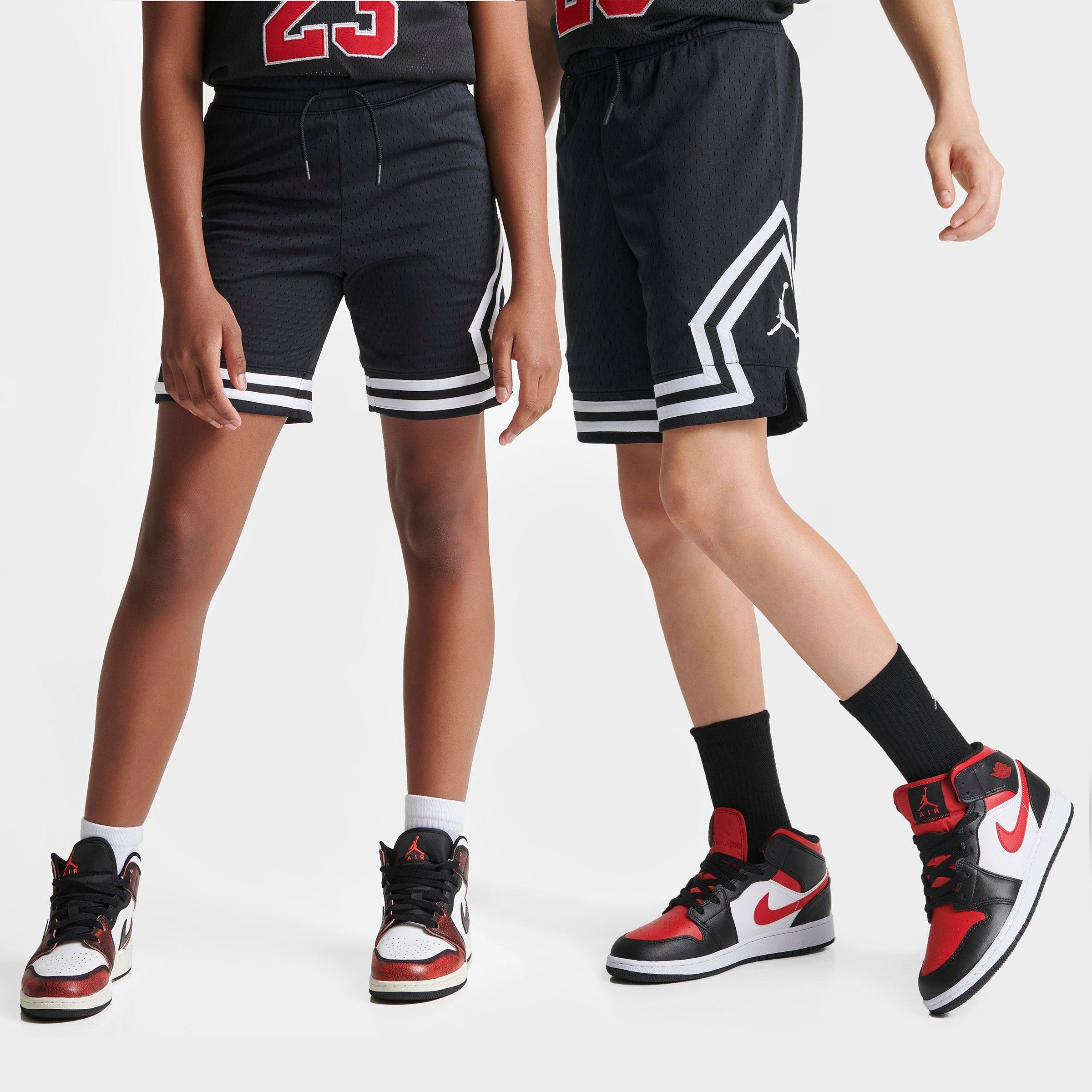 Jordan Boys Big Kids Air Diamond Basketball Shorts in Black/White Size: Small