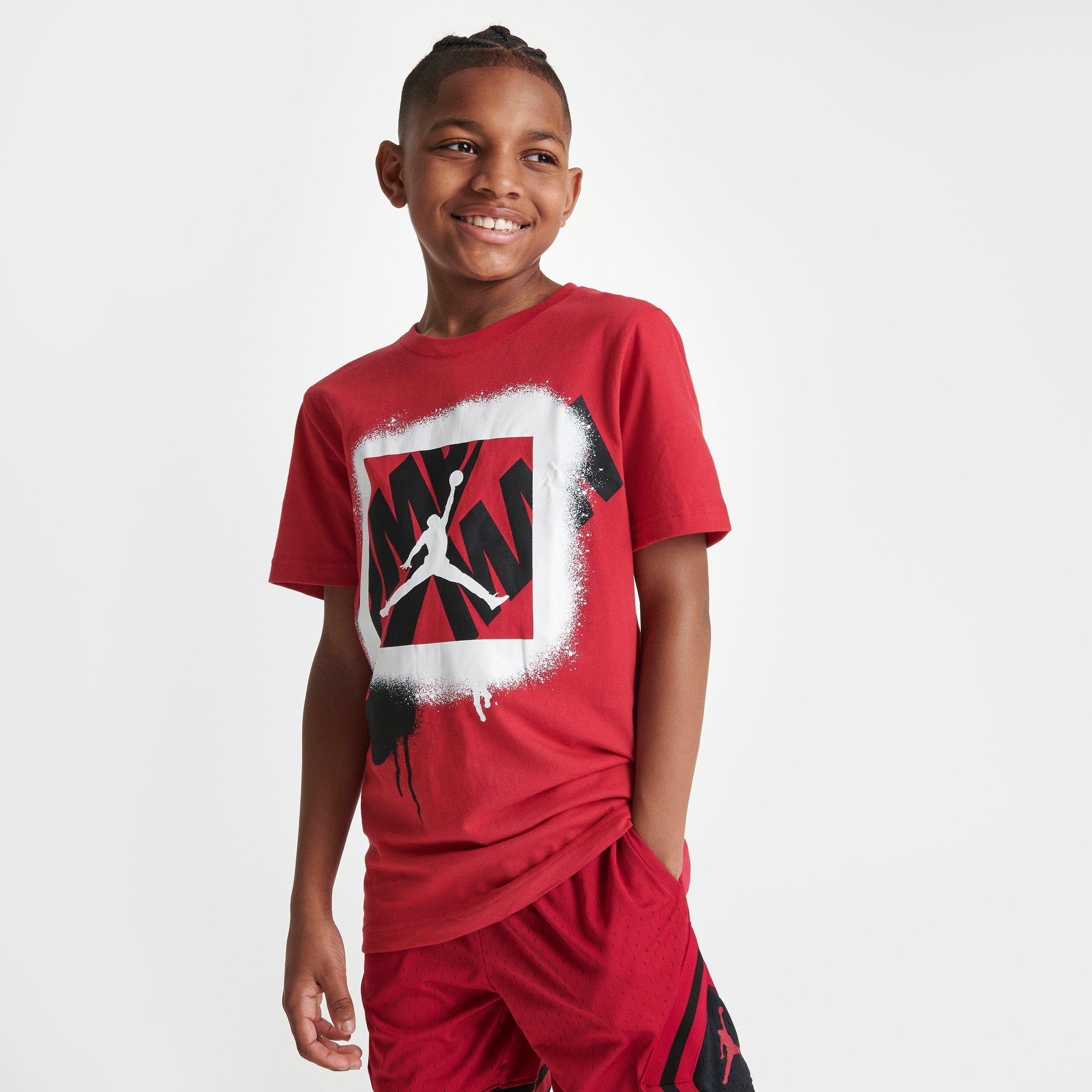 NIKE JORDAN BOYS' JUMPMAN STENCIL SPRAY T-SHIRT 