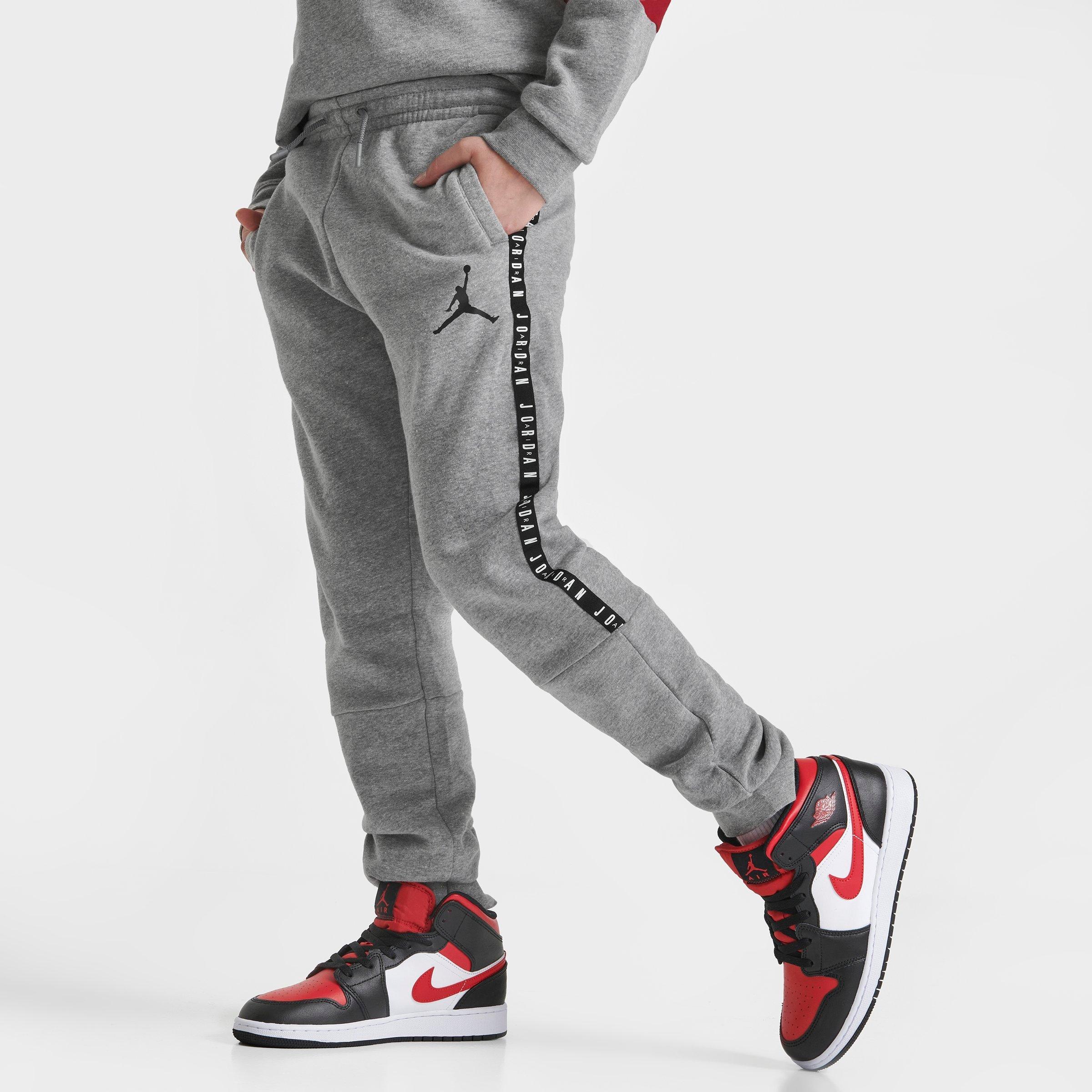 Nike Jordan Taped Club Fleece Jogger Pants In Black/grey