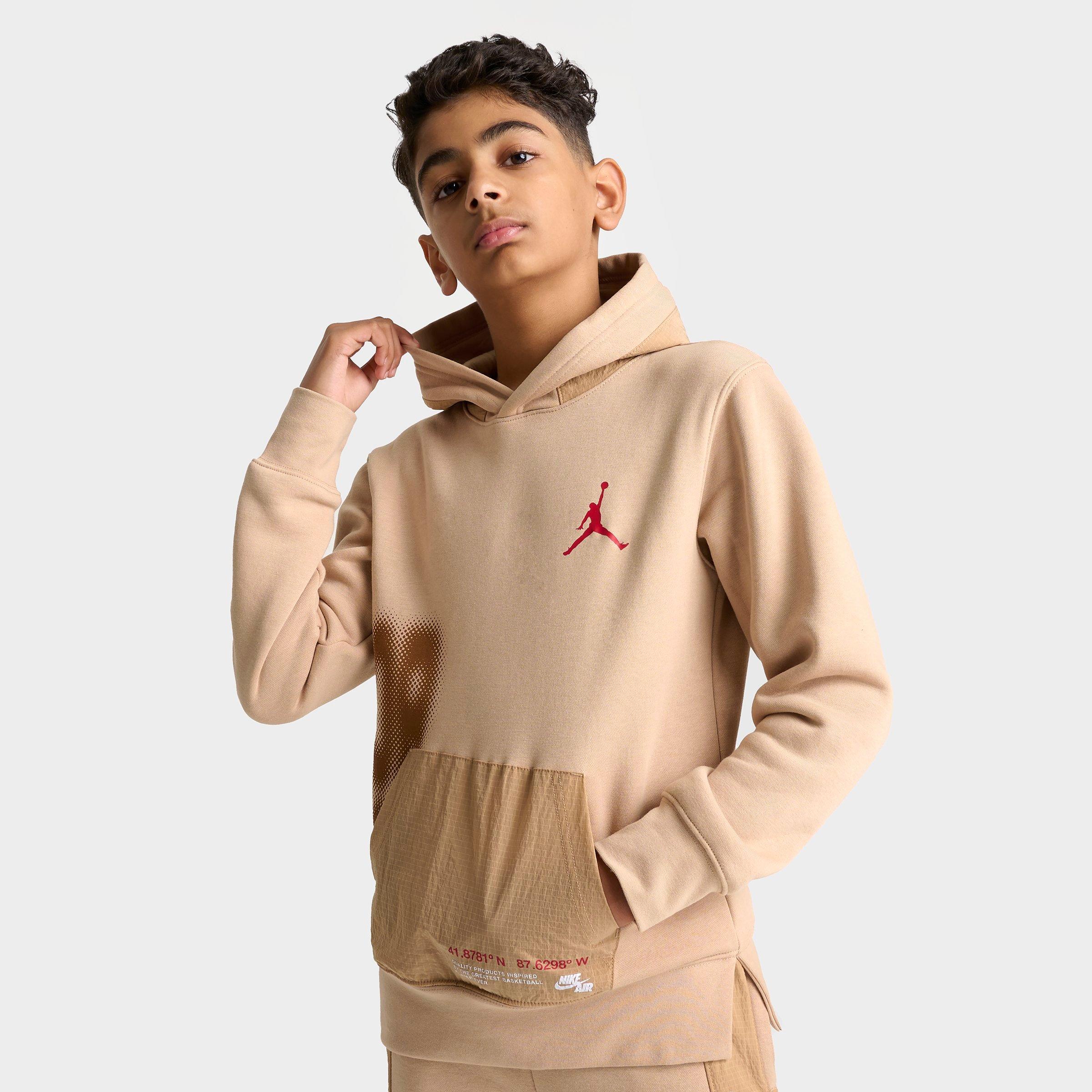 Nike Jordan Big Kids Jordan Nothing But Nylon Hoodie In Hemp