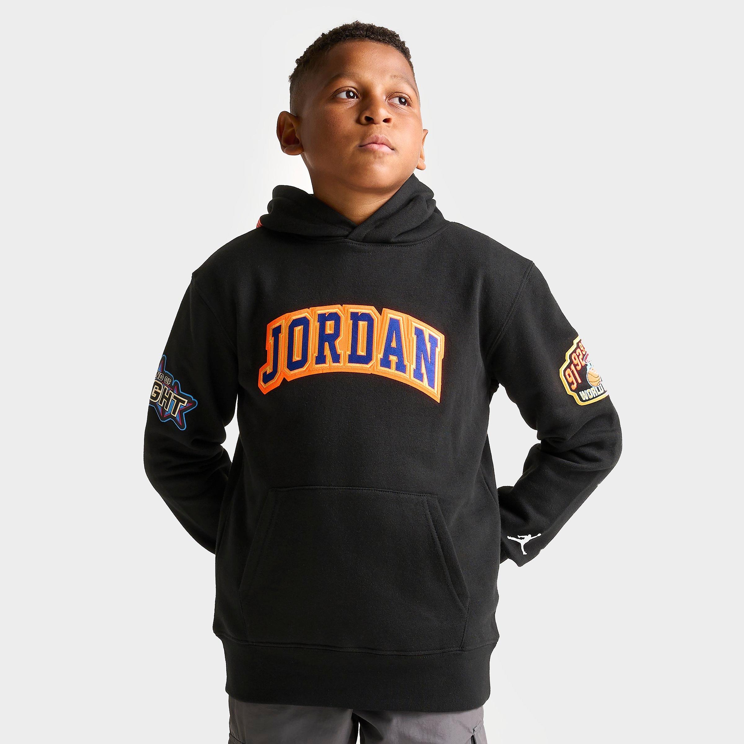 Nike Jordan Kids' Jordan Patch Pack Pullover Hoodie In Black