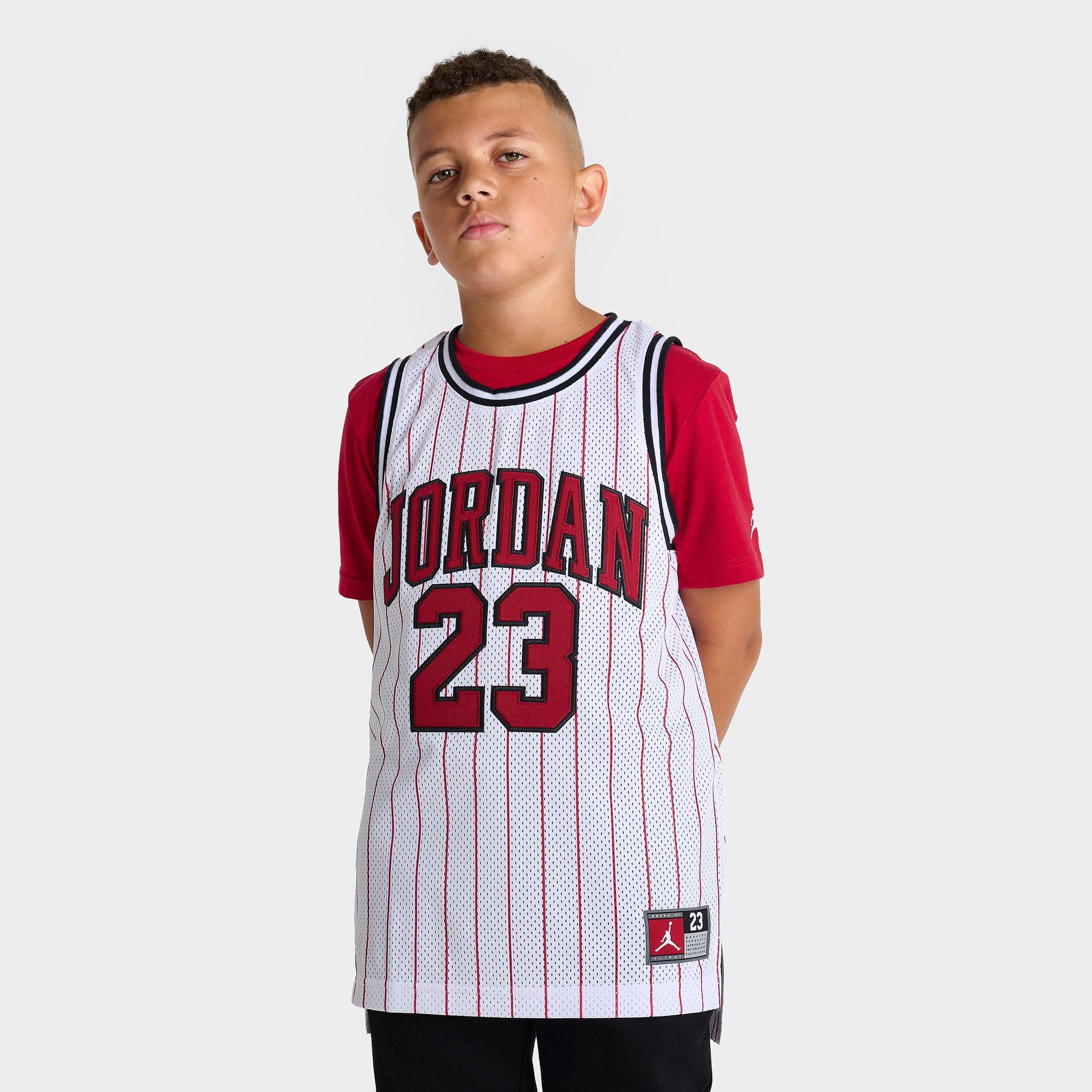Jordan Big Kids 23 Printed Jersey in White Size: Small